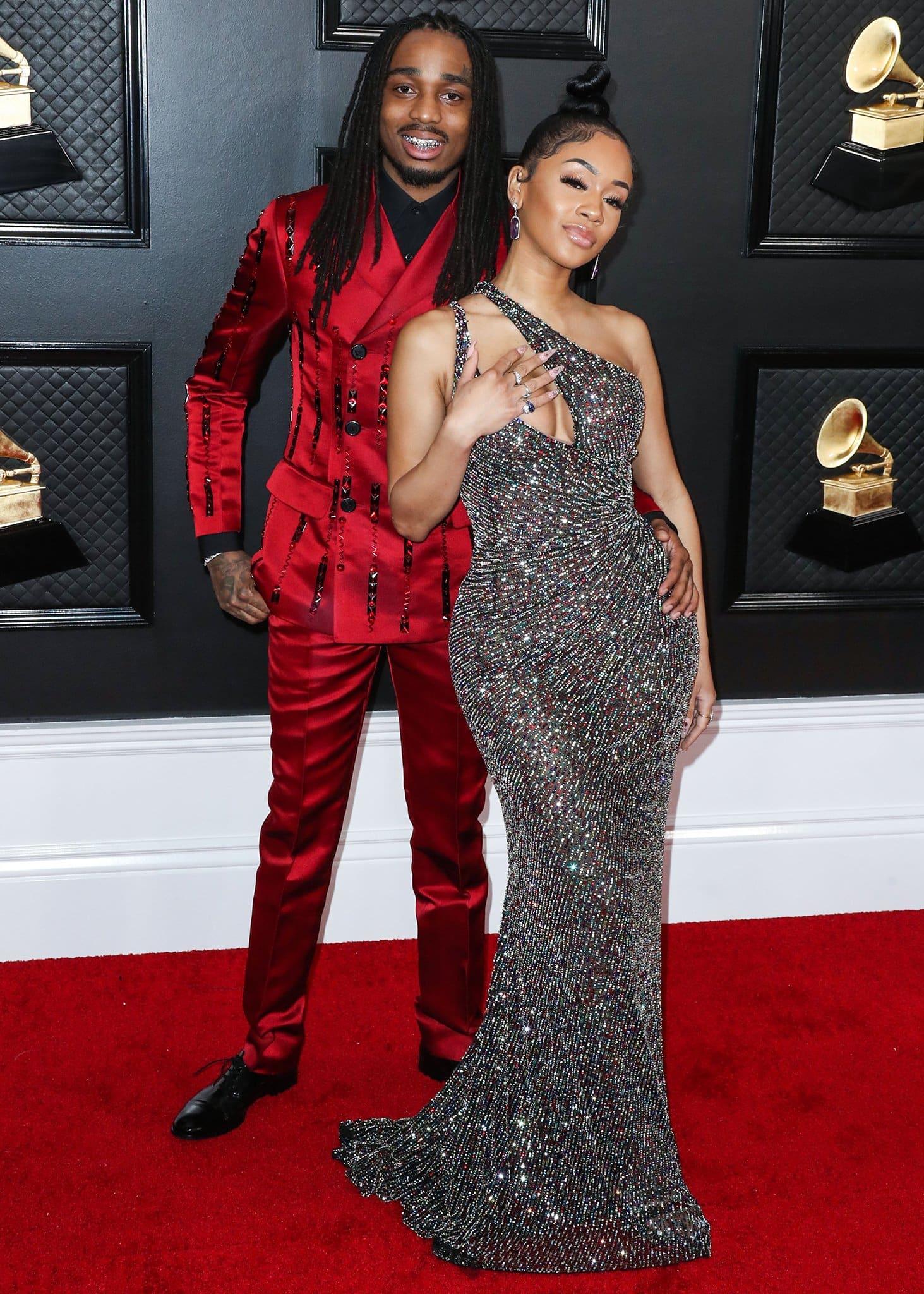 Quavo and Saweetie at the 62nd Annual Grammy Awards on January 26, 2020