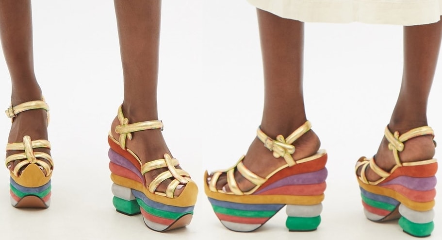 Italian shoe designer Salvatore Ferragamo designed these Rainbow sandals for Judy Garland in 1938