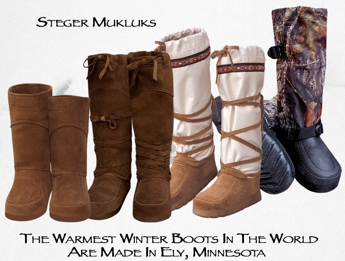 Steger Mukluks manufactures comfortable winter boots and moccasins in Ely, Minnesota