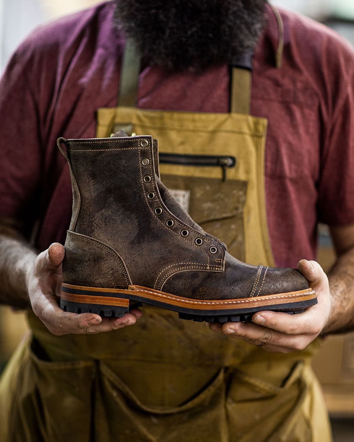 This Rambler boot is made in Eugene, Oregon, using leather from Charles F. Stead tannery in Leeds, UK