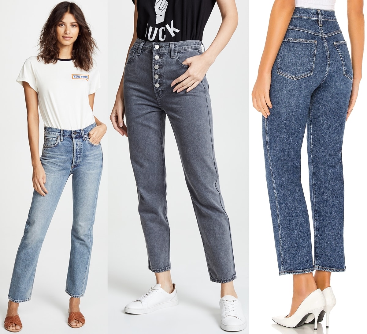 Sleek and versatile: Discover the elegance of straight-leg jeans from Citizens of Humanity, J Brand, and Agolde - the perfect blend of style and comfort for every silhouette