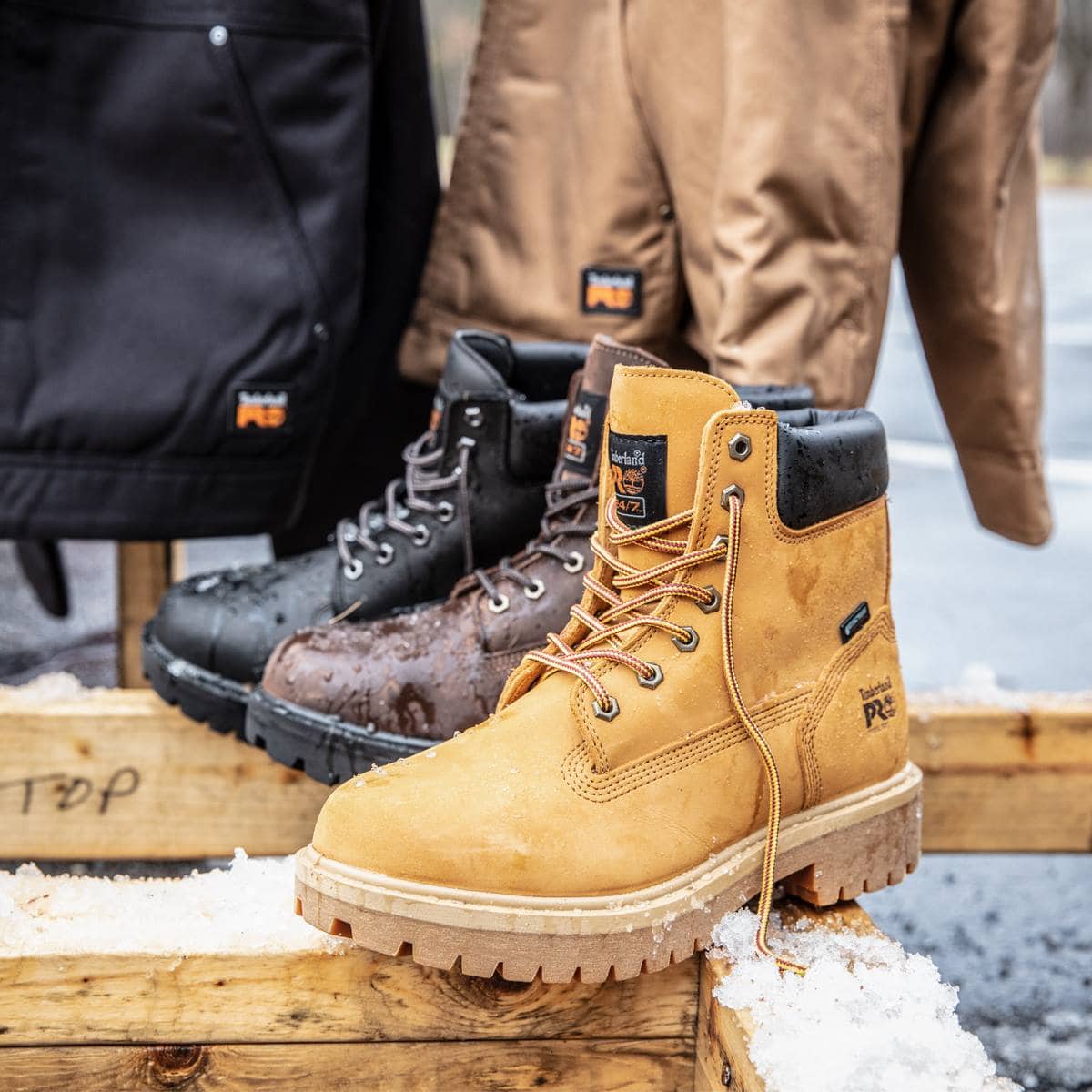 Timberland's waterproof Pro boots are adapted for work-site survival