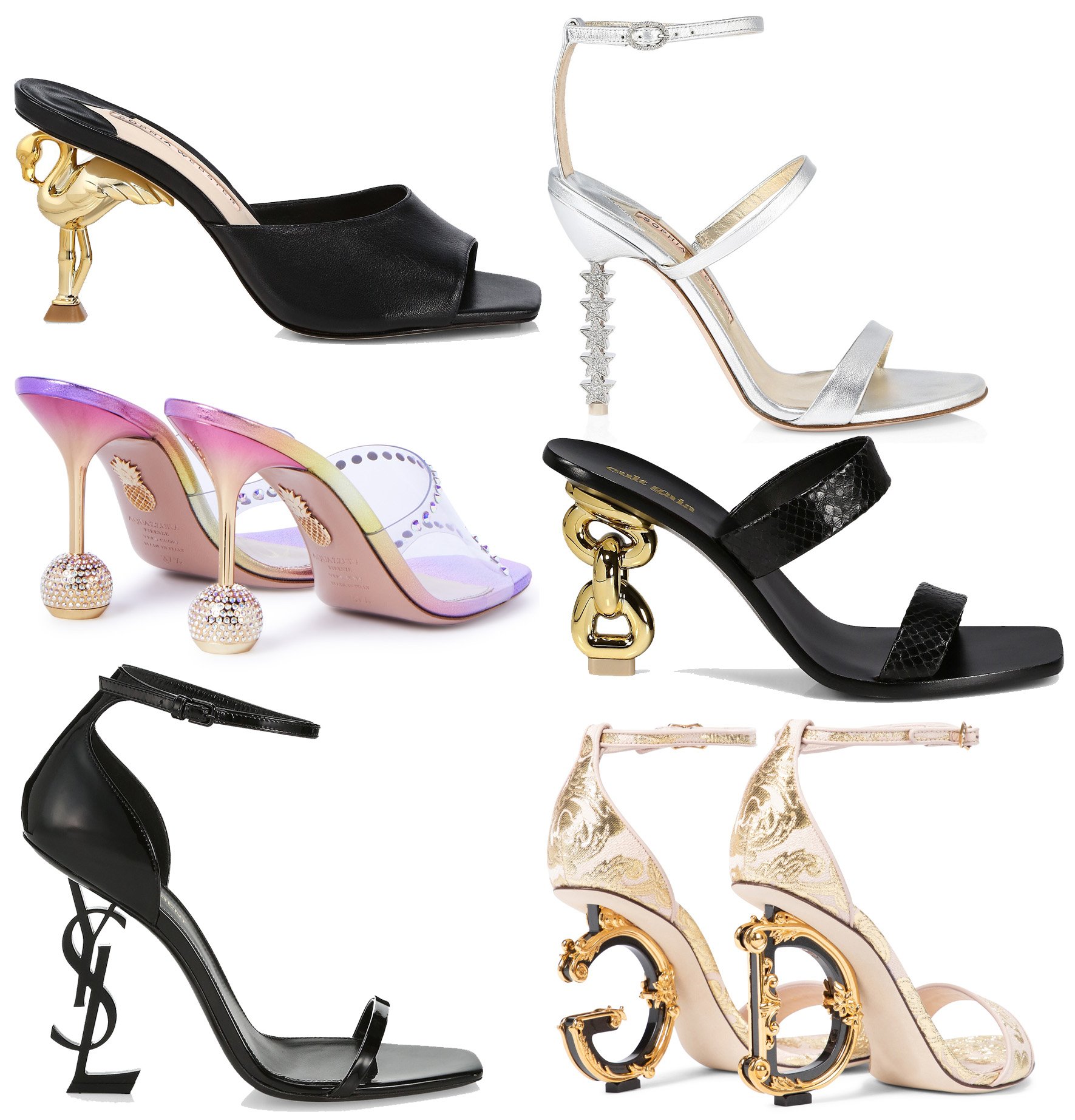 Wear intricately designed heels for a statement-making look