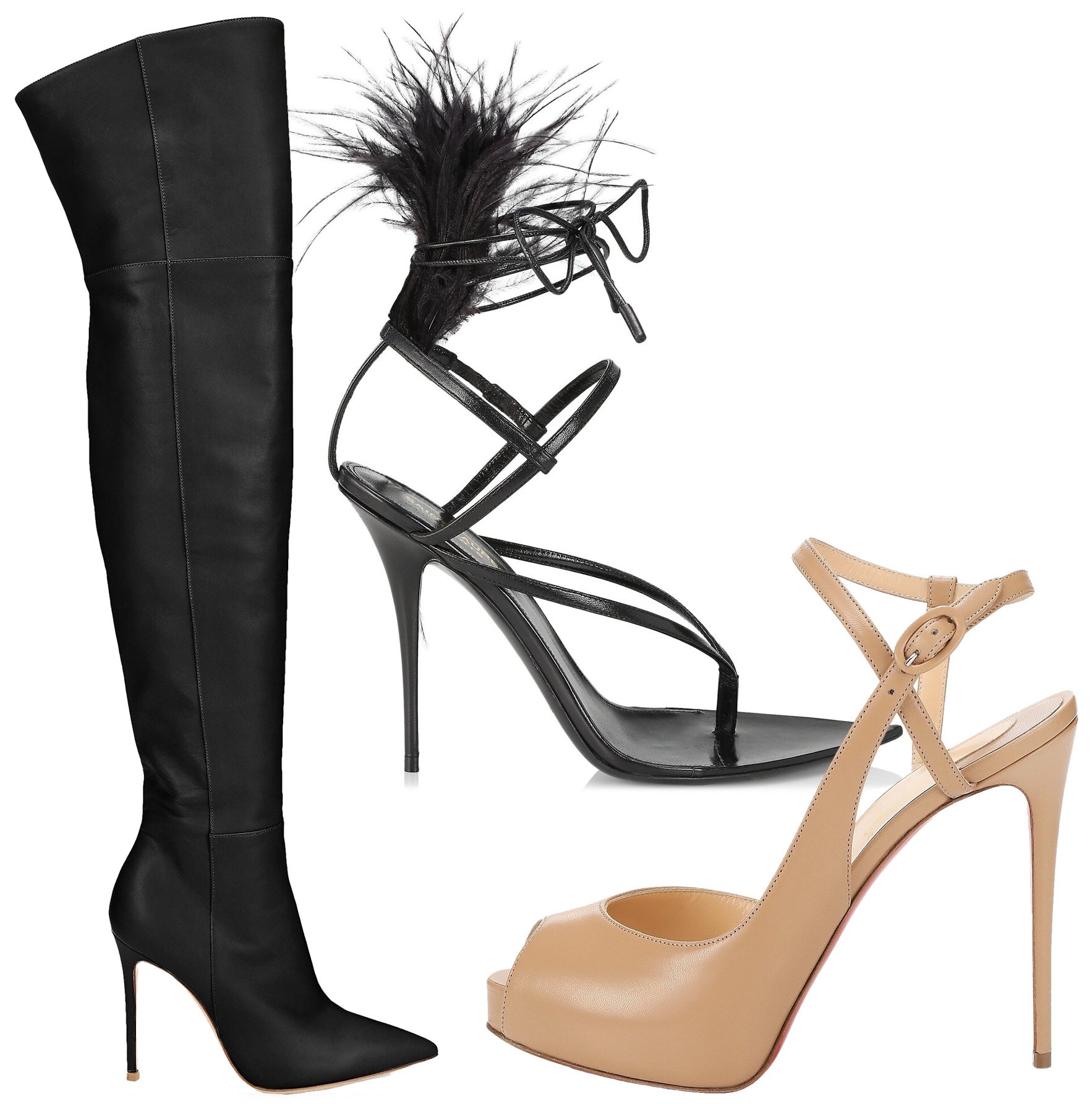 Named after the stiletto dagger, stiletto is the sexiest type of heel with its long and ultra-slim shape