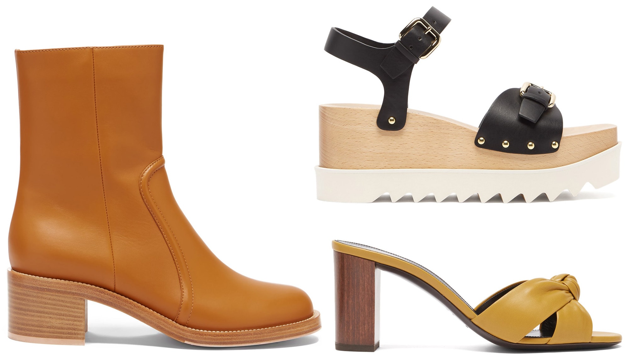 Wooden heels are not only durable but they are also lightweight and provide stability