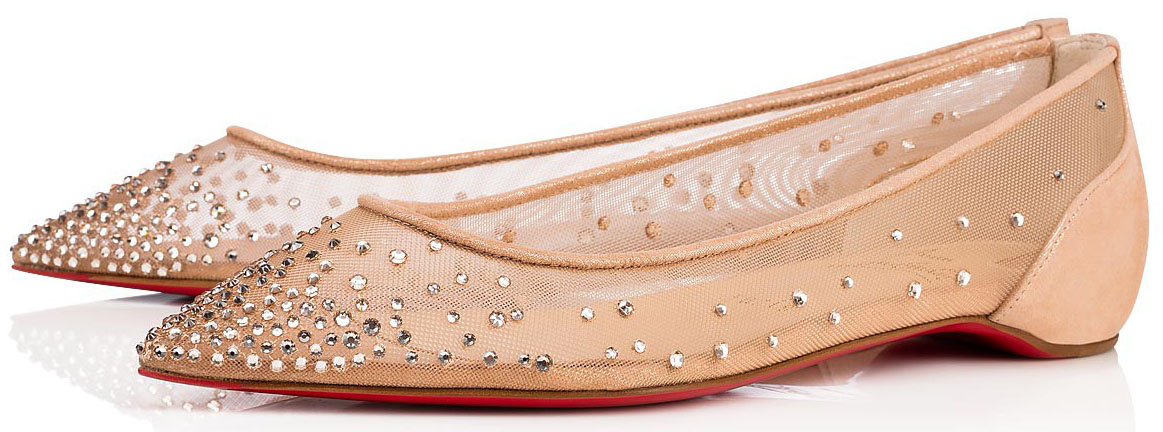 The Follies Strass takes its name from a Parisian cabaret and has iridescent strass crystals on the light silk mesh upper