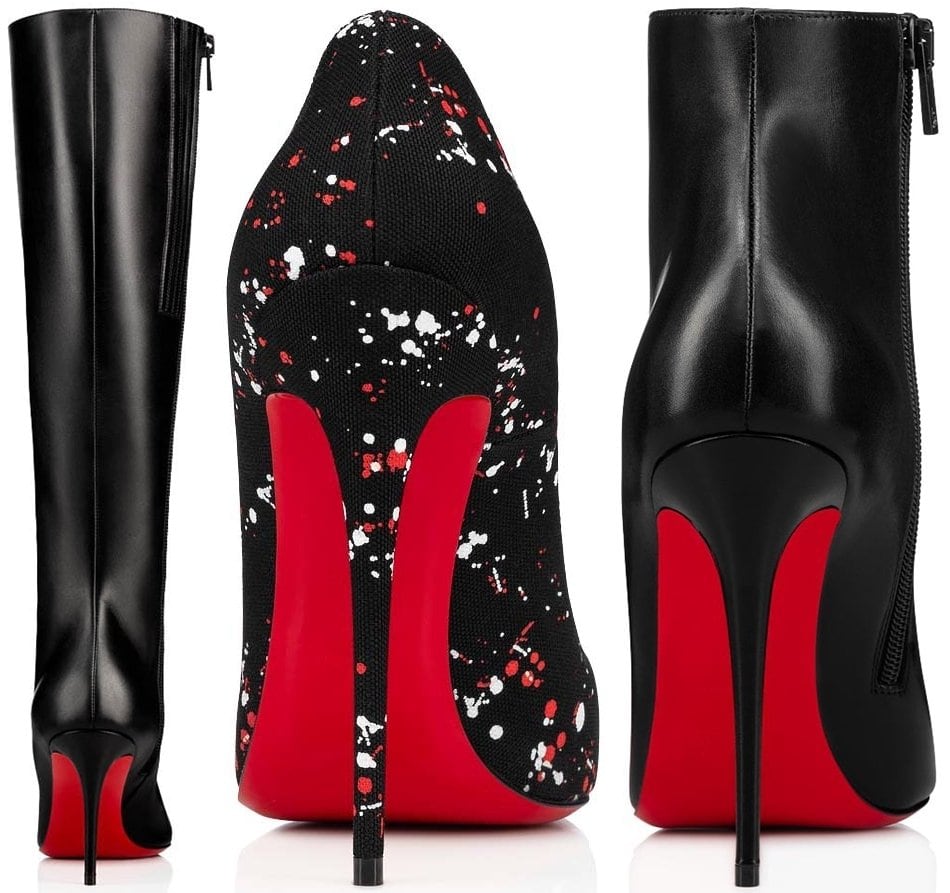 Red bottom high heel boots deals