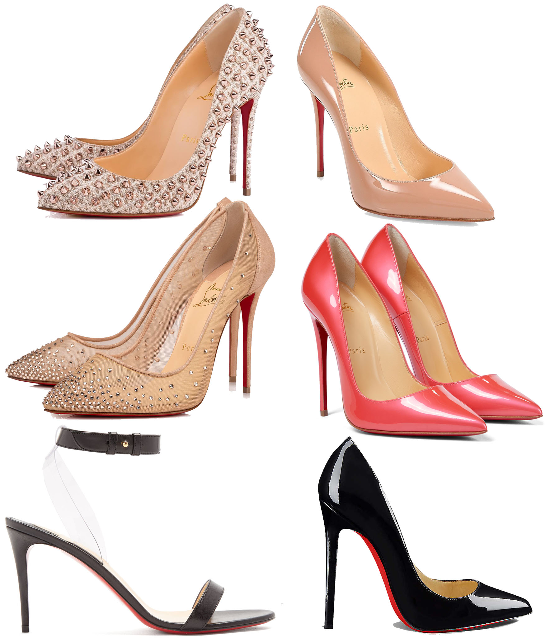 The Follies Spikes, Pigalle Follies, Follies Strass, So Kate, Jonatina, and Pigalle are some of Christian Louboutin's most popular shoe styles