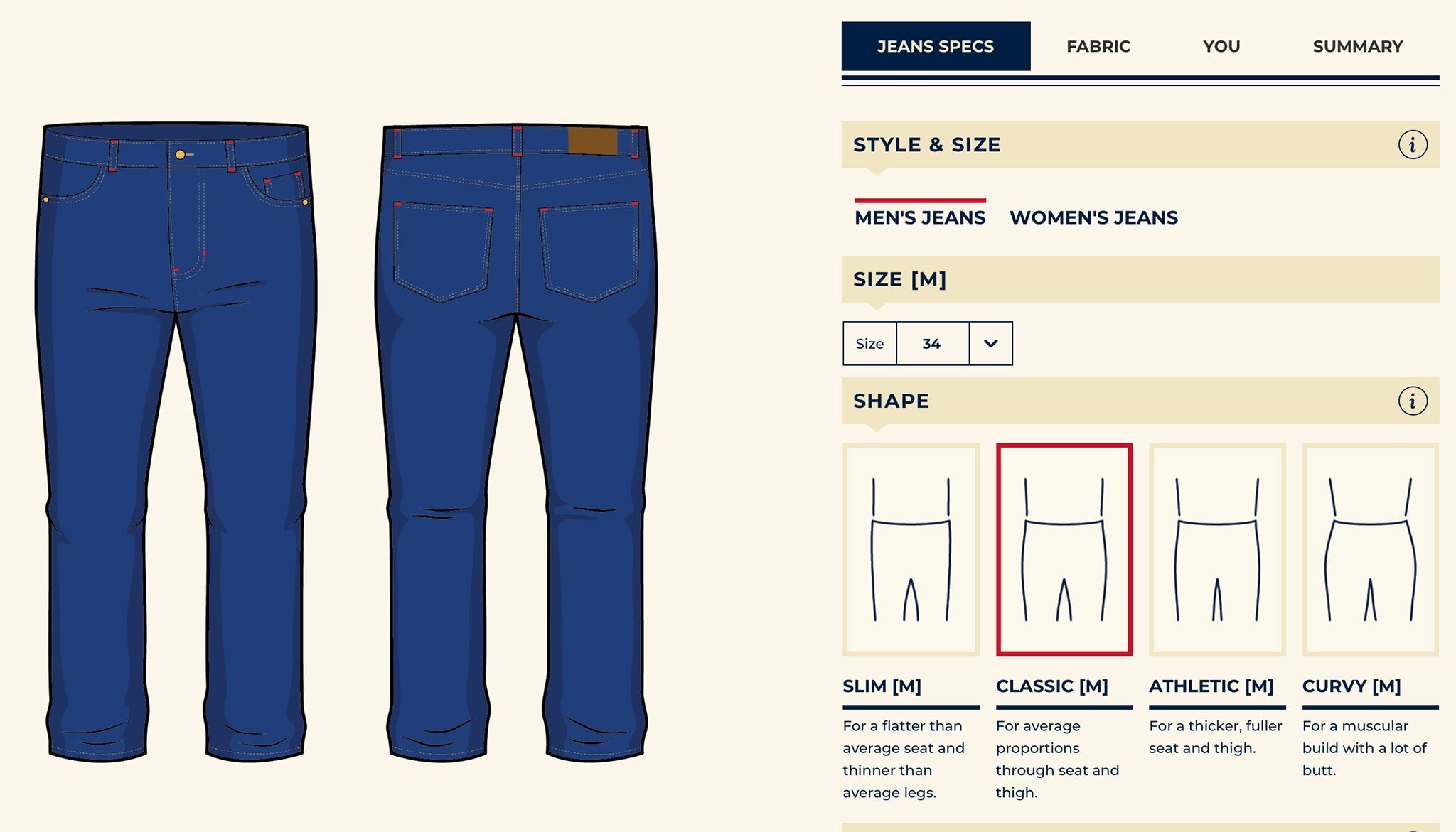 Customized for you: Detroit Denim Co. jeans, tailored from fabric choice to inseam length and leg size