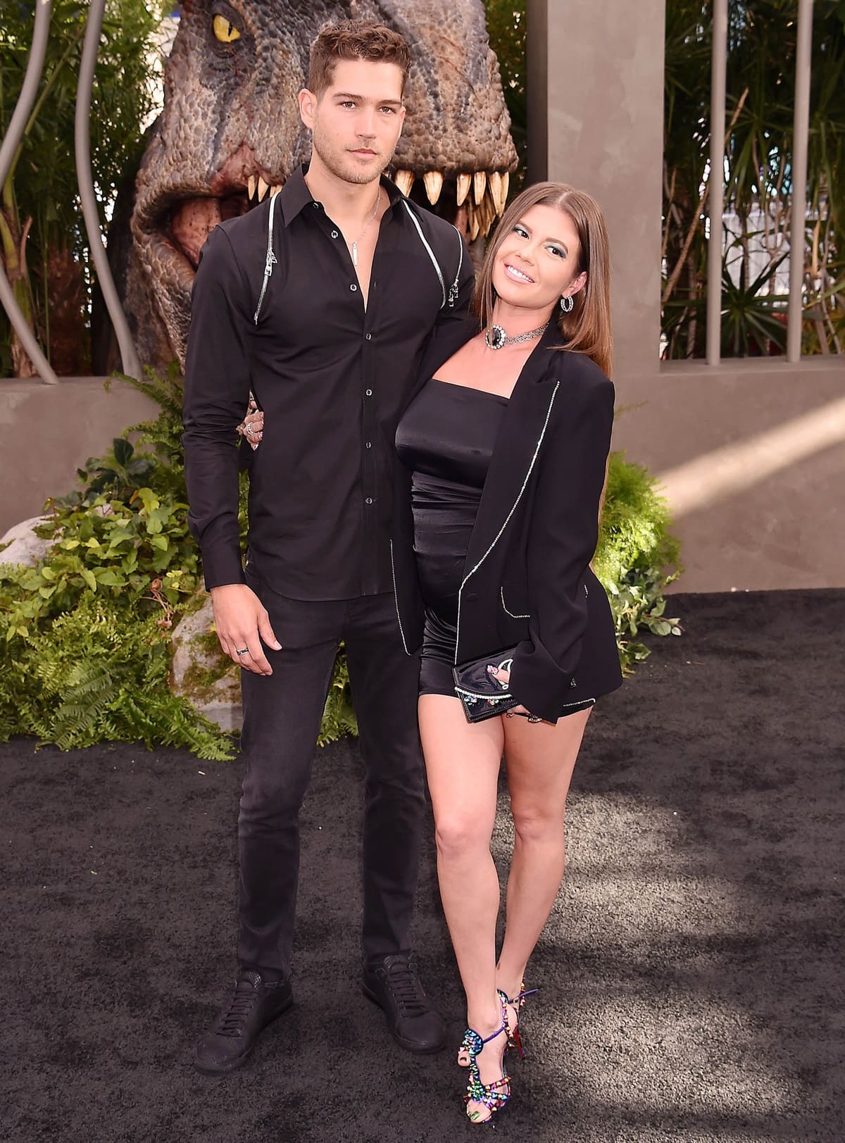 Dom Fenison and his pregnant girlfriend Chanel West Coast attend the Los Angeles Premiere of Universal Pictures "Jurassic World Dominion"