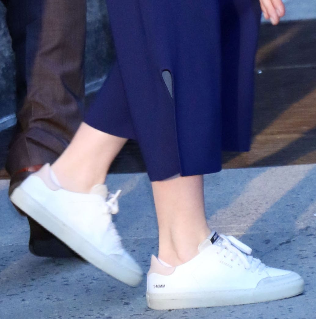 Emily Blunt adds sporty edge to her chic look with Axel Arigato Clean 90 Triple sneakers