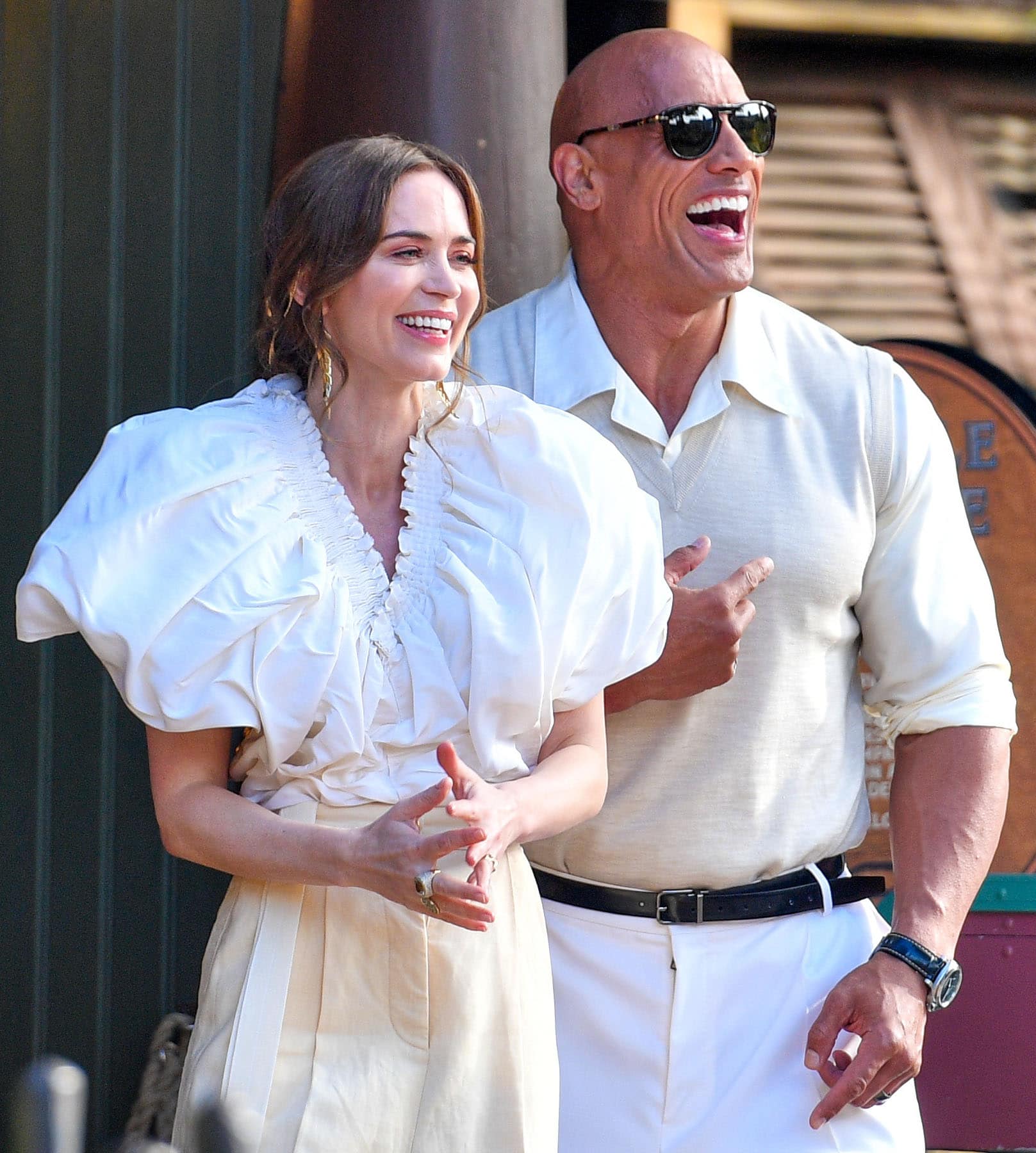 Emily Blunt reveals it's her first time riding the Jungle Cruise during the premiere of her namesake movie