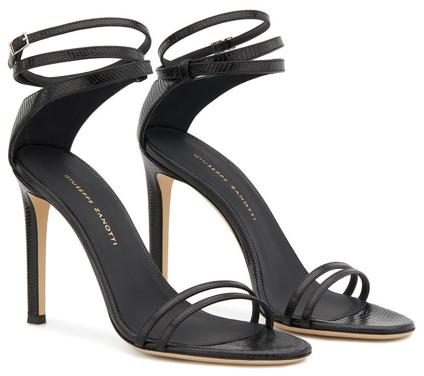 Giuseppe Zanotti's Catia features double toe straps with buckled ankle-wrap straps