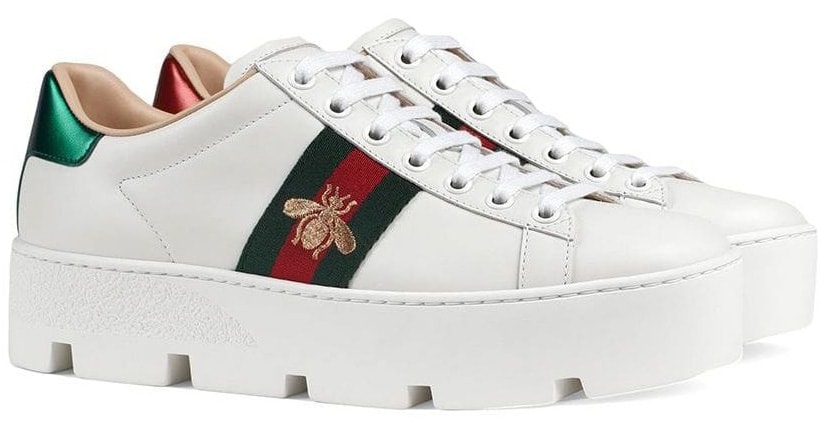 Gucci's classic Ace silhouette is updated with a platform for an elevated look