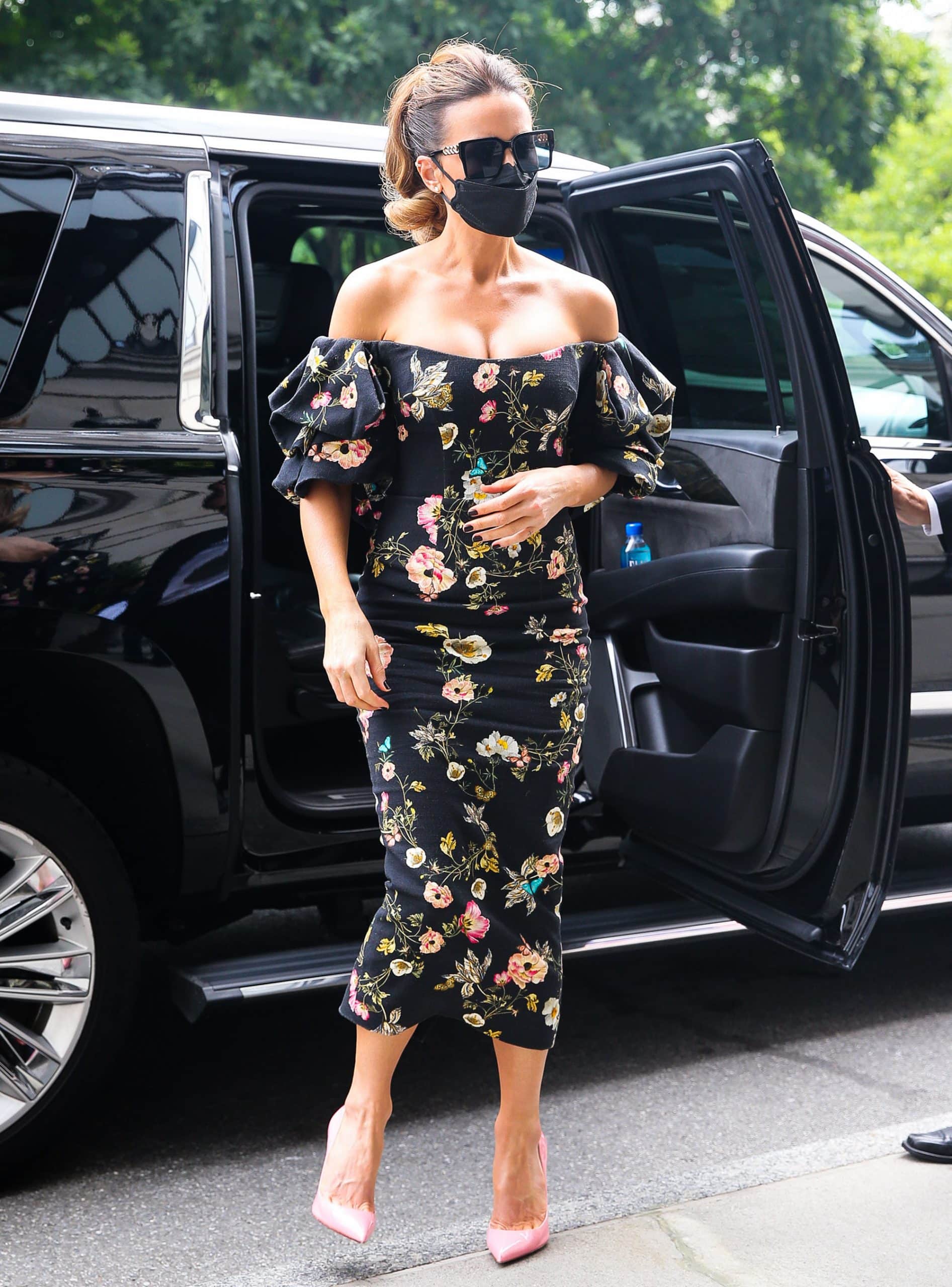 Kate Beckinsale heads back to her NYC hotel after promoting Jolt movie at Live With Kelly and Ryan Show on July 21, 2021