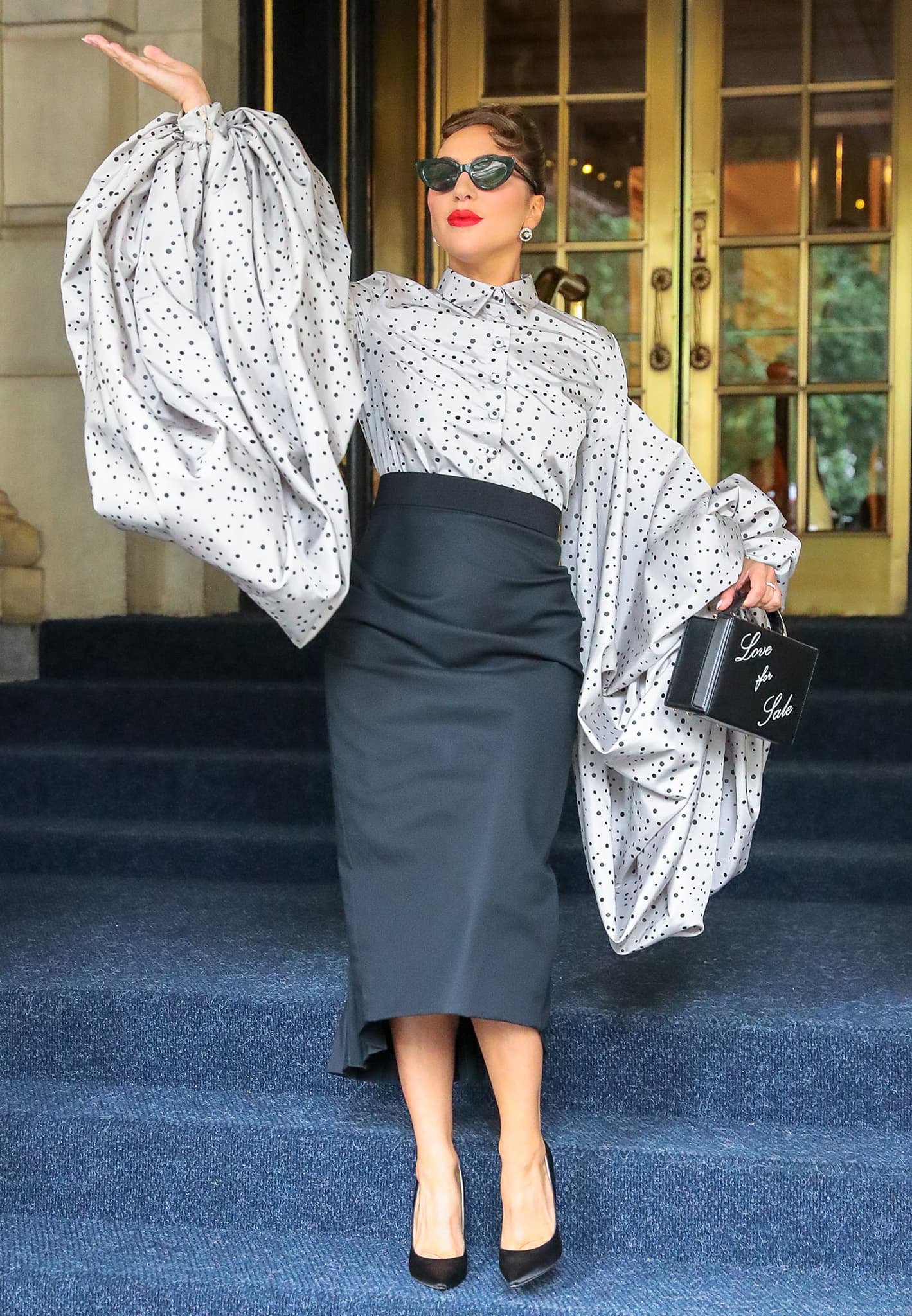 Lady Gaga makes a dramatic exit from Plaza Hotel in New York City on July 2, 2021