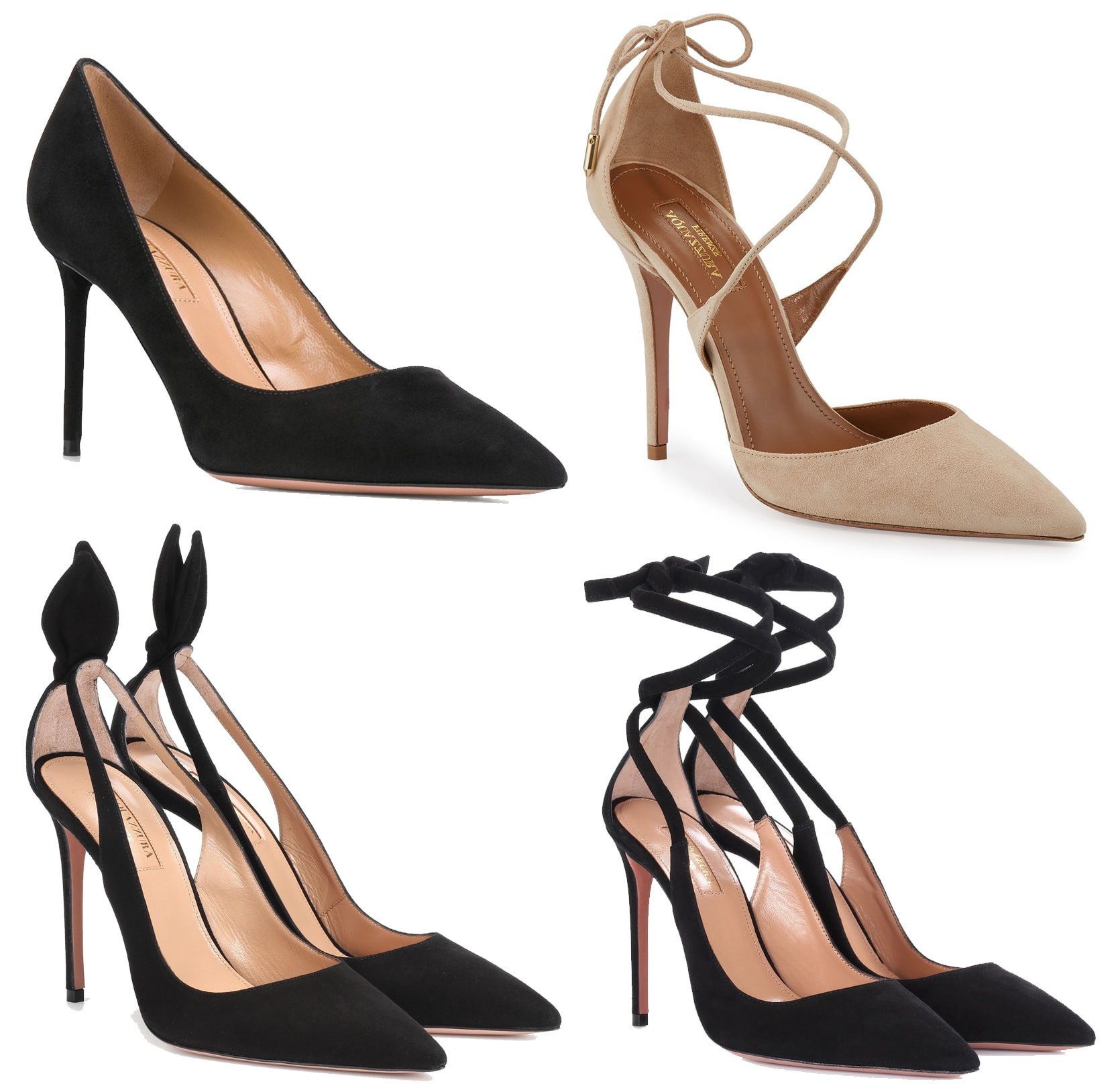 The Aquazzura Purist, Matilde, Deneuve, and Milano are just some of the styles seen on Meghan Markle, Duchess of Sussex