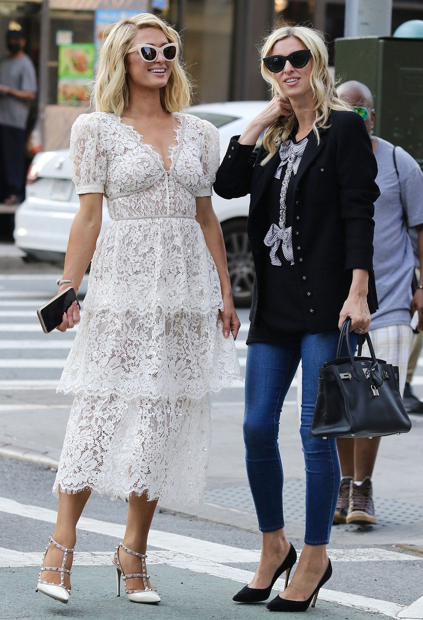 Paris and Nicky Hilton step out in Downtown Manhattan on June 21, 2021