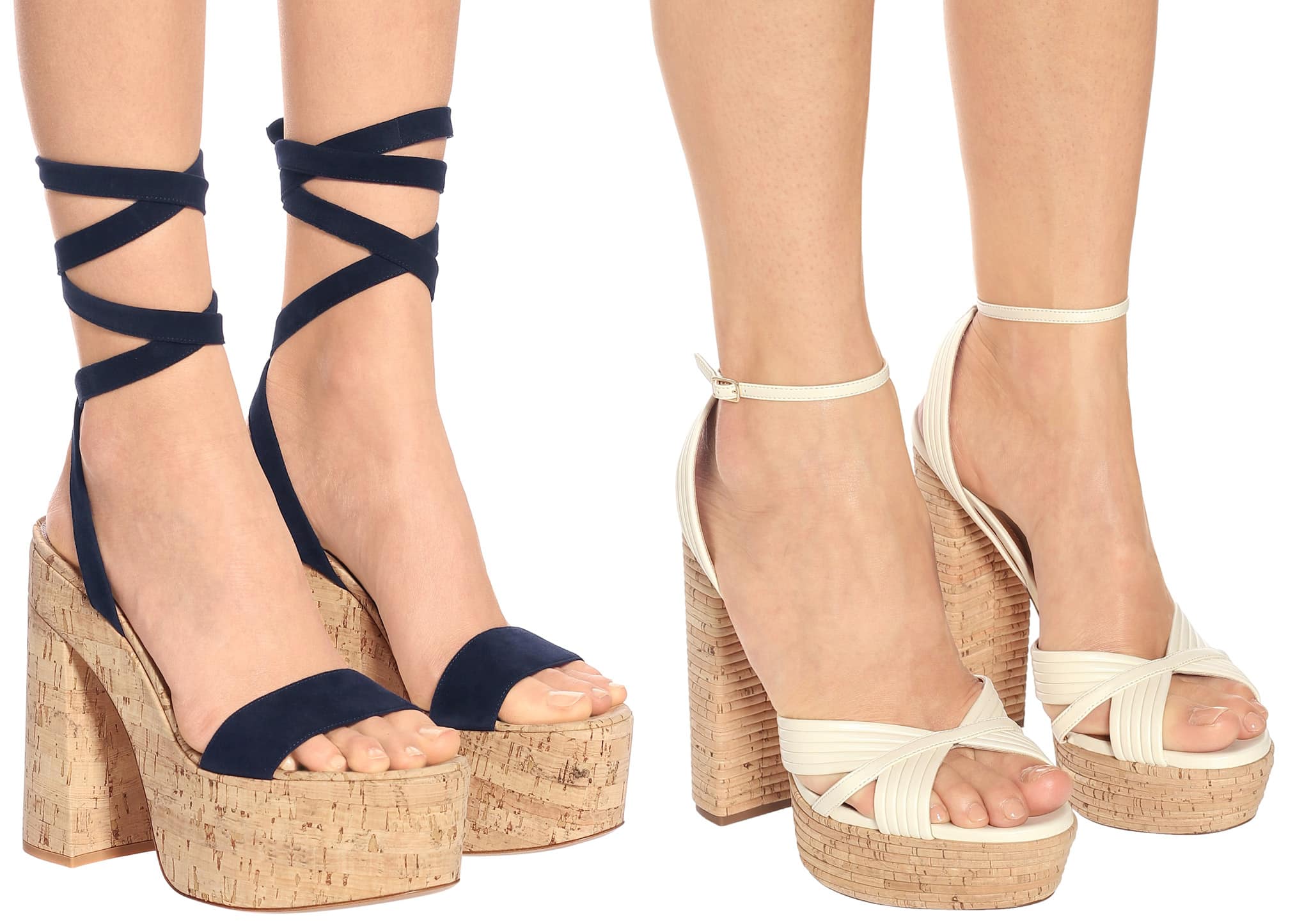Cork platforms are lightweight and therefore easy to walk in