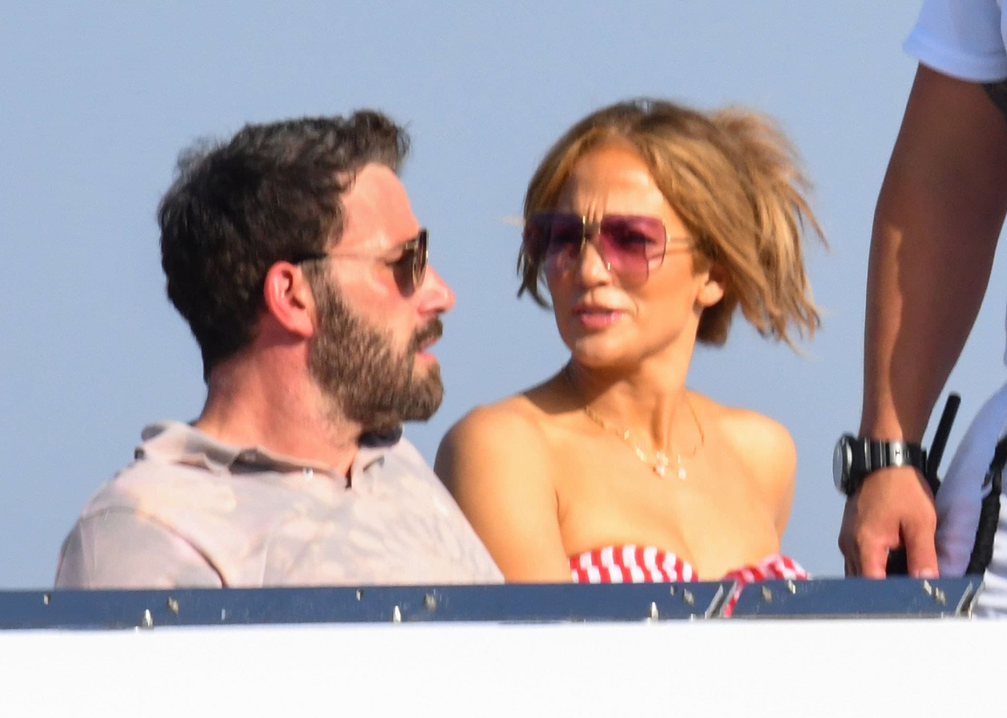 Jennifer Lopez and Ben Affleck cruising around Amalfi coast on board the Valerie yacht on July 28, 2021