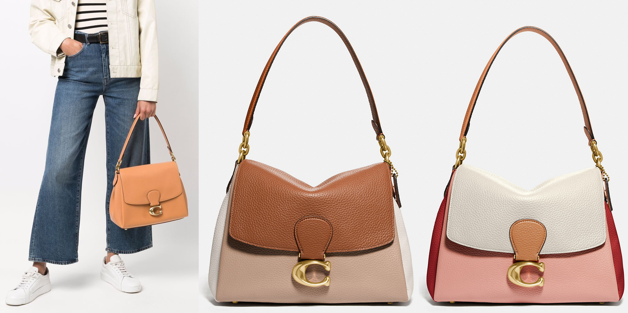 Featuring a minimalist timeless design, the Coach May bag has the classic C logo hardware on the front flap