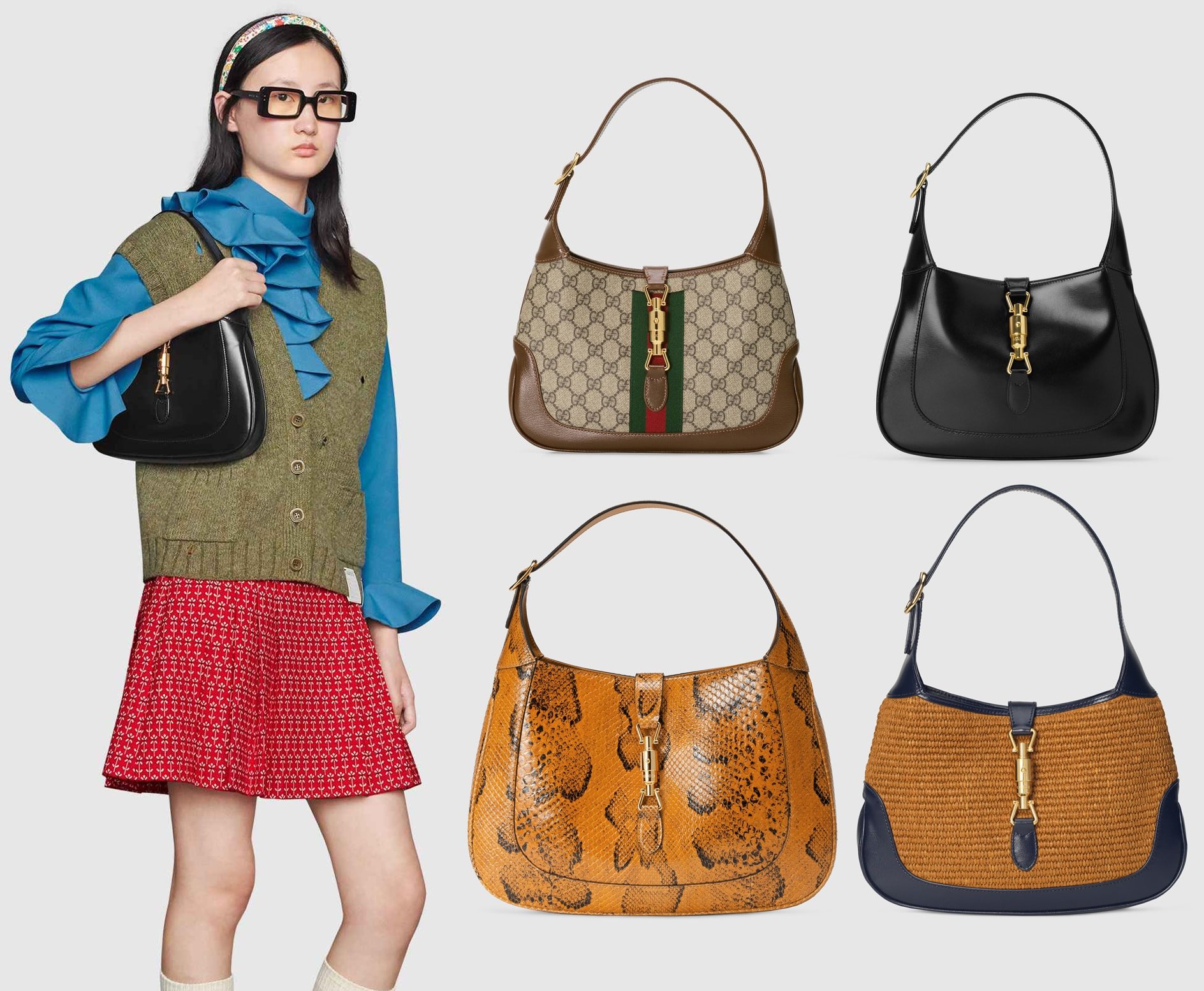 Named after Jackie Kennedy Onassis, Gucci's Jackie hobo bag is an archival style that has been given a contemporary feel