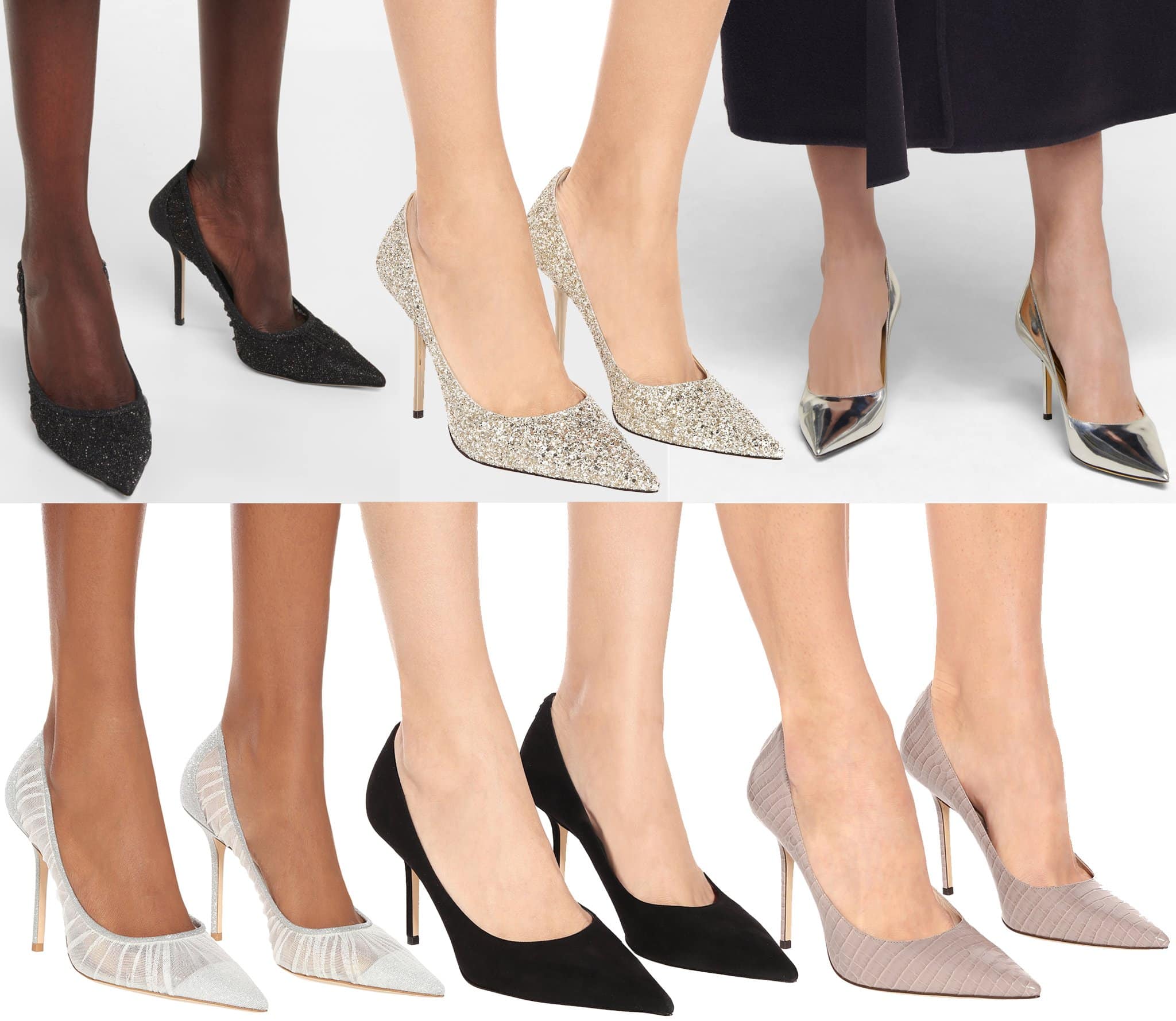 Defined by the pointed toes and high-cut silhouette, you can find the Love pumps in an array of versions— from leather to tulle, crystals, and glitters