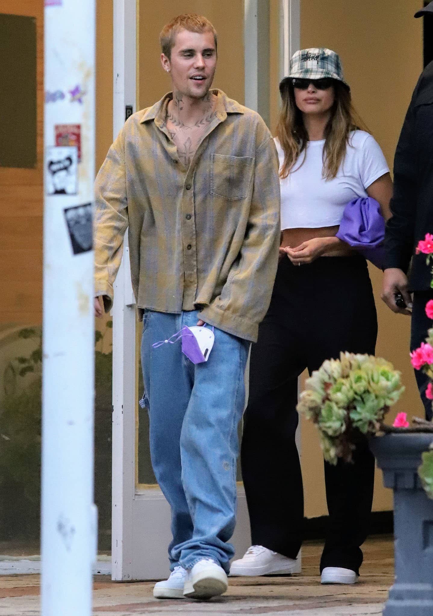Justin and Hailey Bieber step out for a sushi date in West Hollywood on July 21, 2021