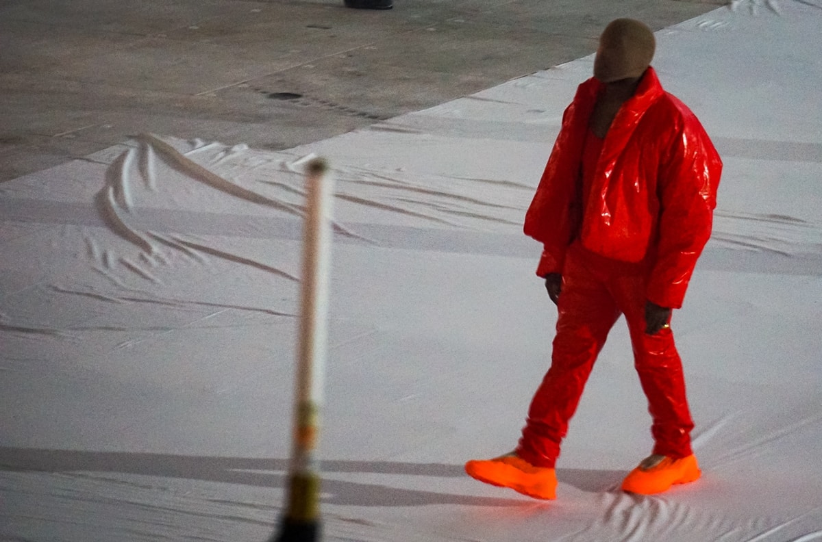 Kanye West at ‘DONDA by Kanye West’ listening event at Mercedes-Benz Stadium