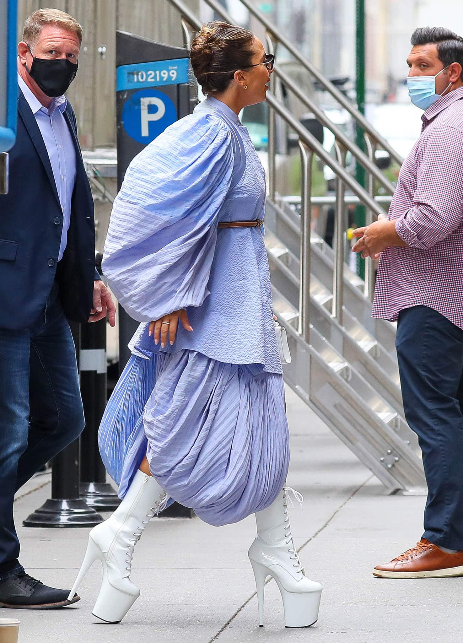 Lady Gaga arrives at Radio City Music Hall to rehearse for a live concert with Tony Bennett