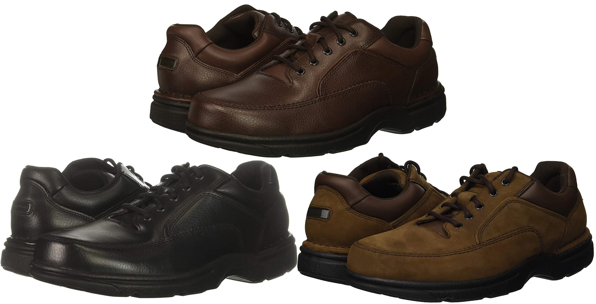 A casual pair of leather shoes that has a fatigue-fighting footbed, breathable lining, and an impact-absorbing midsole