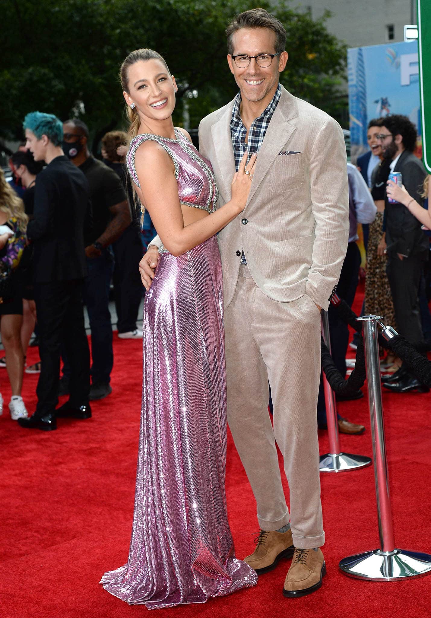 Blake Lively and Ryan Reynolds at the Free Guy premiere held at the AMC Lincoln Square Theater in New York City on August 3, 2021