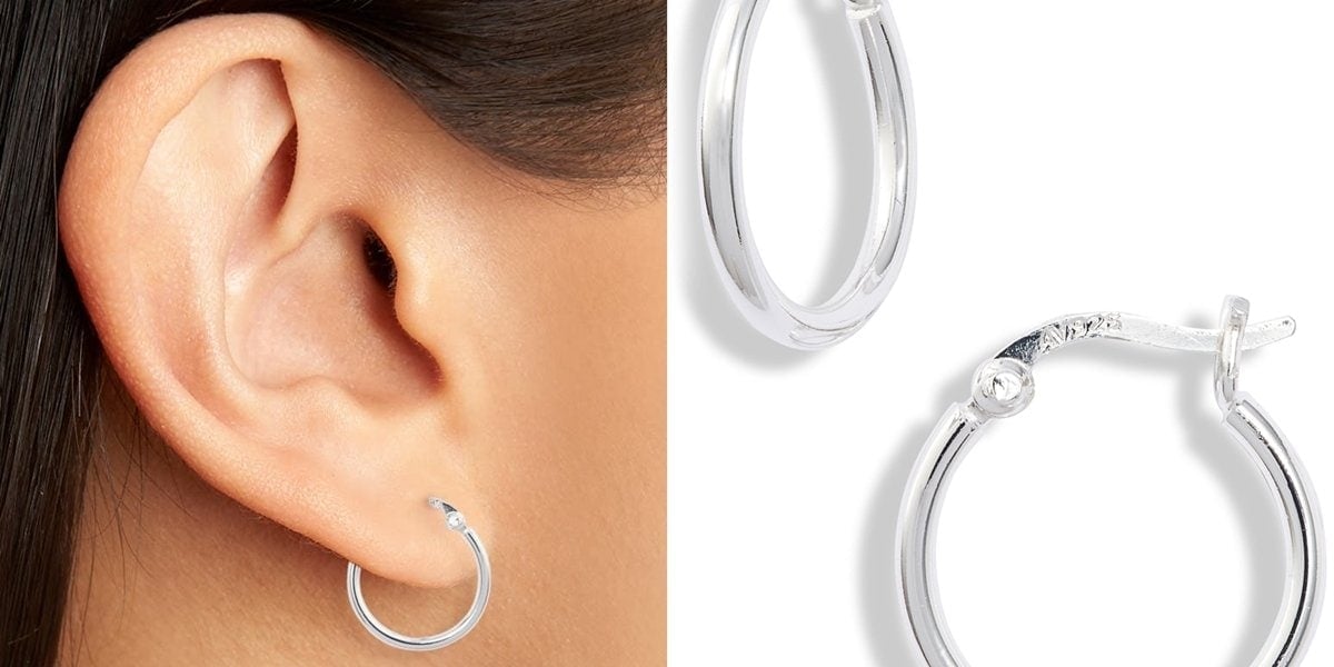 These slender sterling silver hoops are perfectly sized to go from day to night, alone or in an eclectic stack