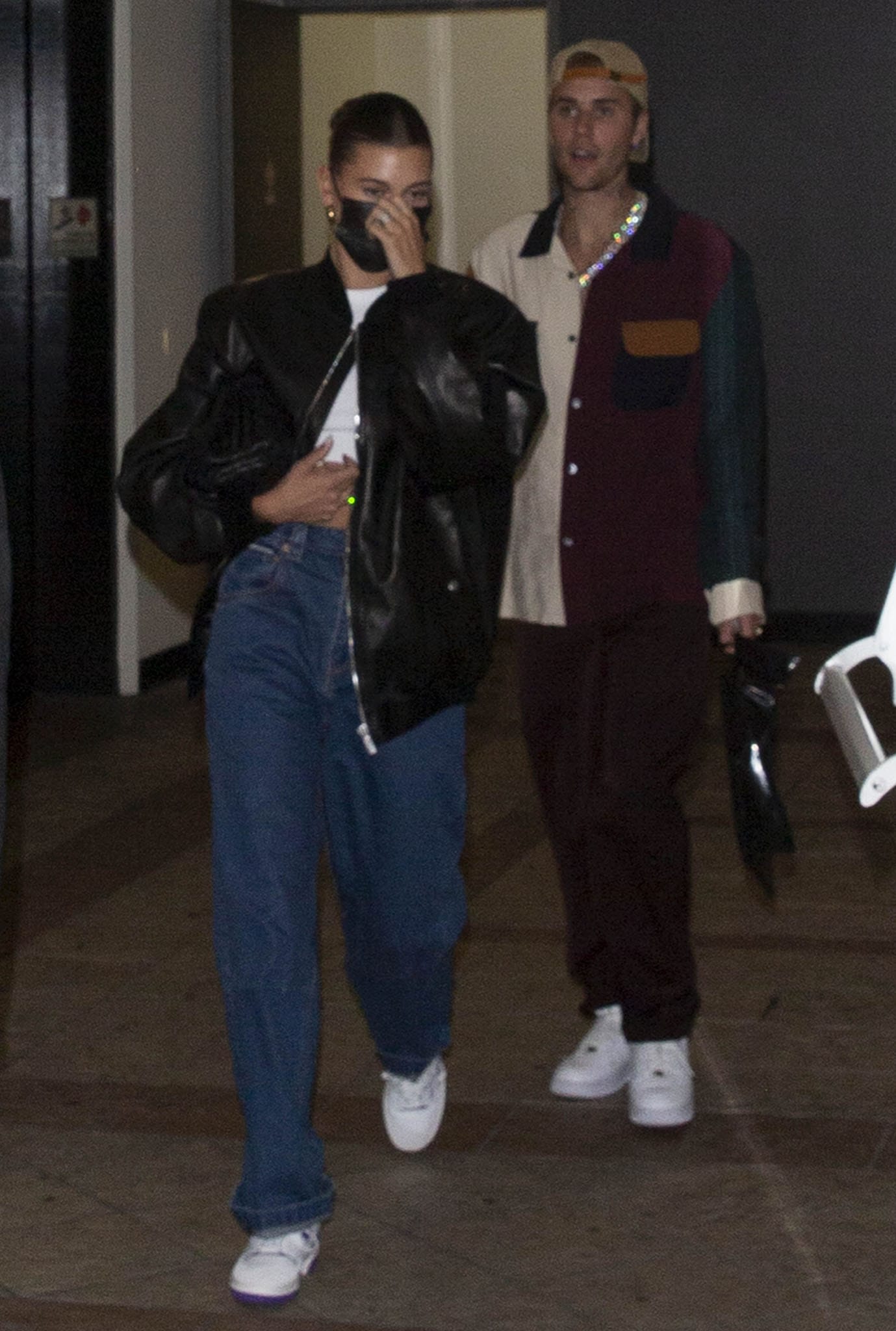 Hailey Bieber and Justin Bieber leaving Sushi Park in West Hollywood on September 1, 2021