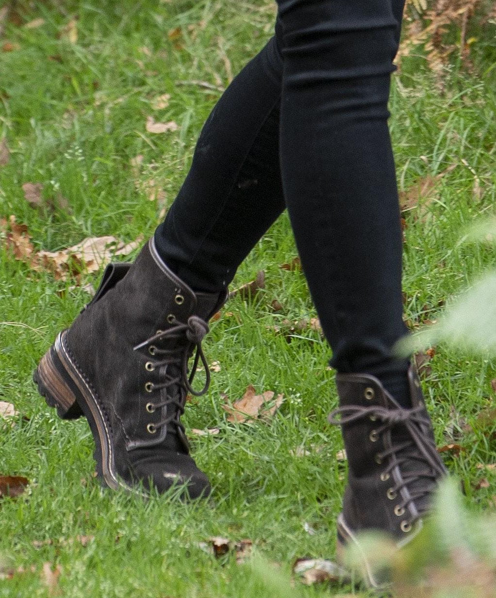 Kate Middleton completes her outdoor look with brown suede boots from See by Chloe