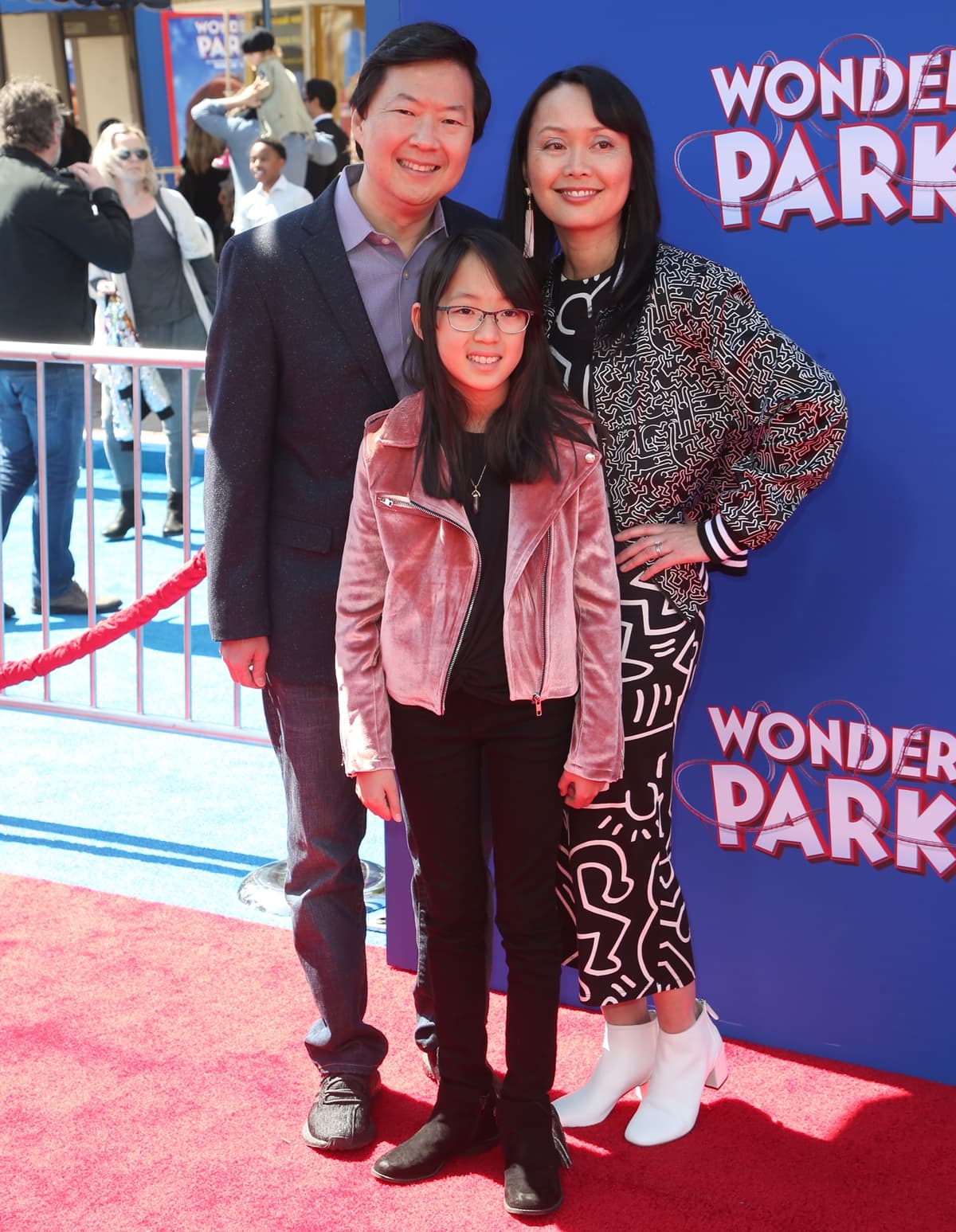 Ken Jeong with his wife Tran Jeong and his daughter Zooey at the premiere of Paramount Pictures' "Wonder Park"
