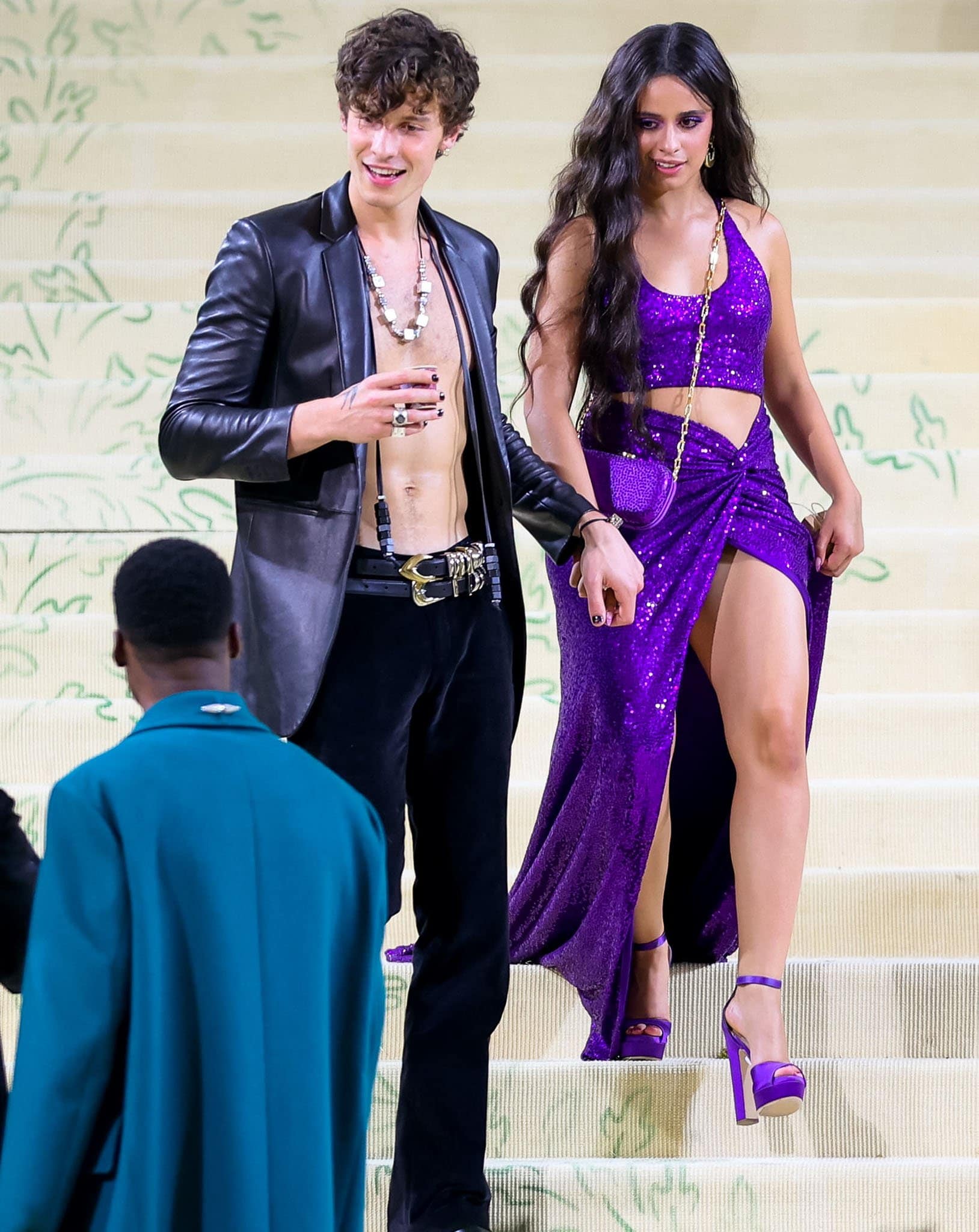 Shawn Mendes and Camila Cabello channel Sonny and Cher at the 2021 Met Gala in New York City on September 13, 2021