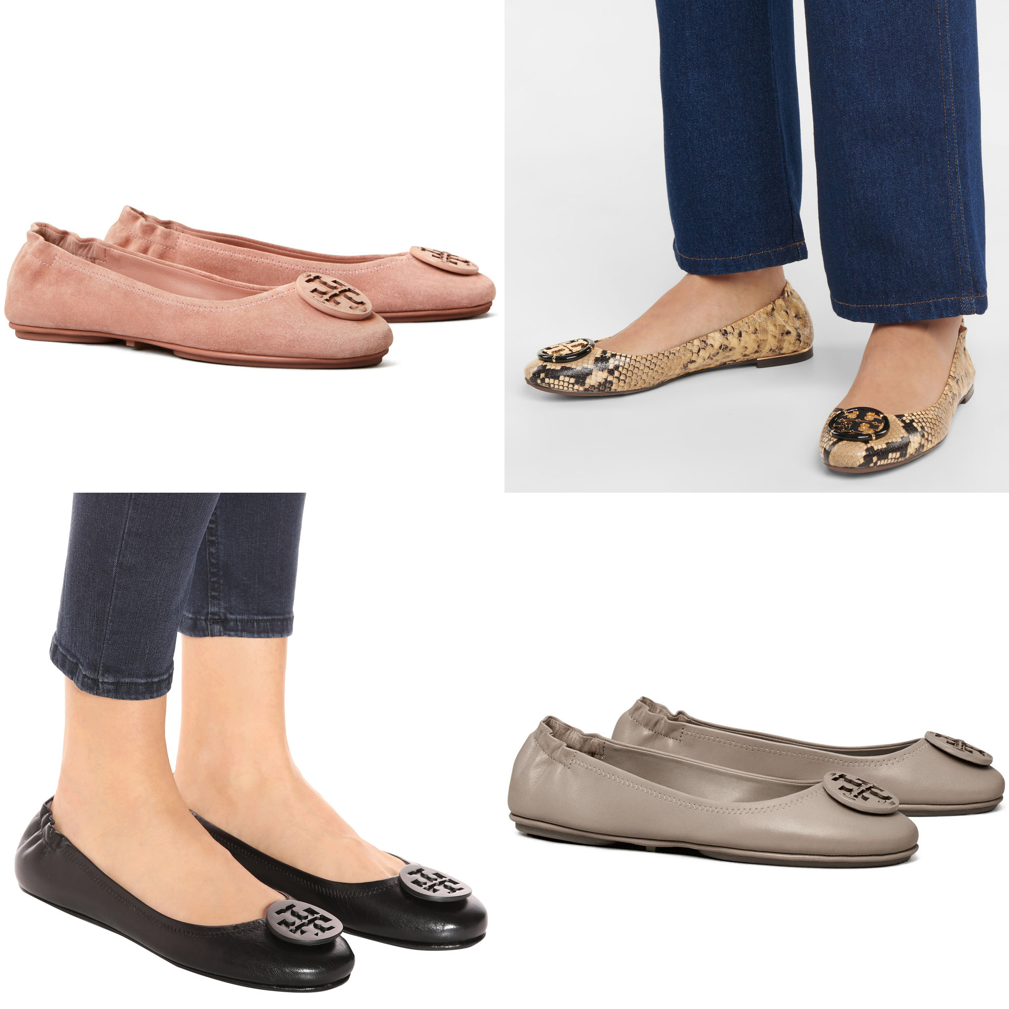 A perfect marriage between laid-back luxe and polished glamour, the Minnie Travel flats are crafted from soft lambskin leather with elasticated back for a perfect fit