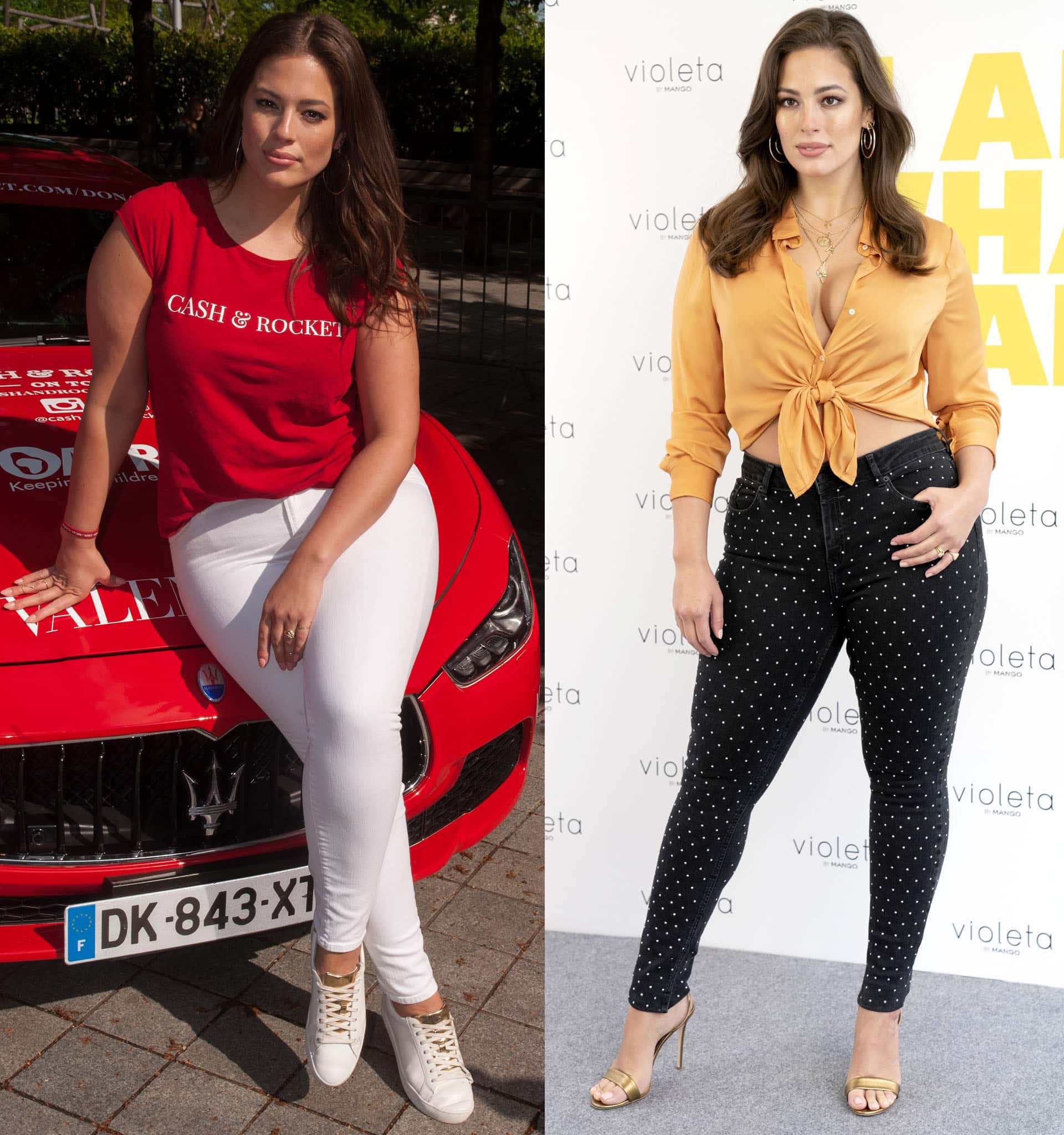 curvy Ashley Graham in jeans