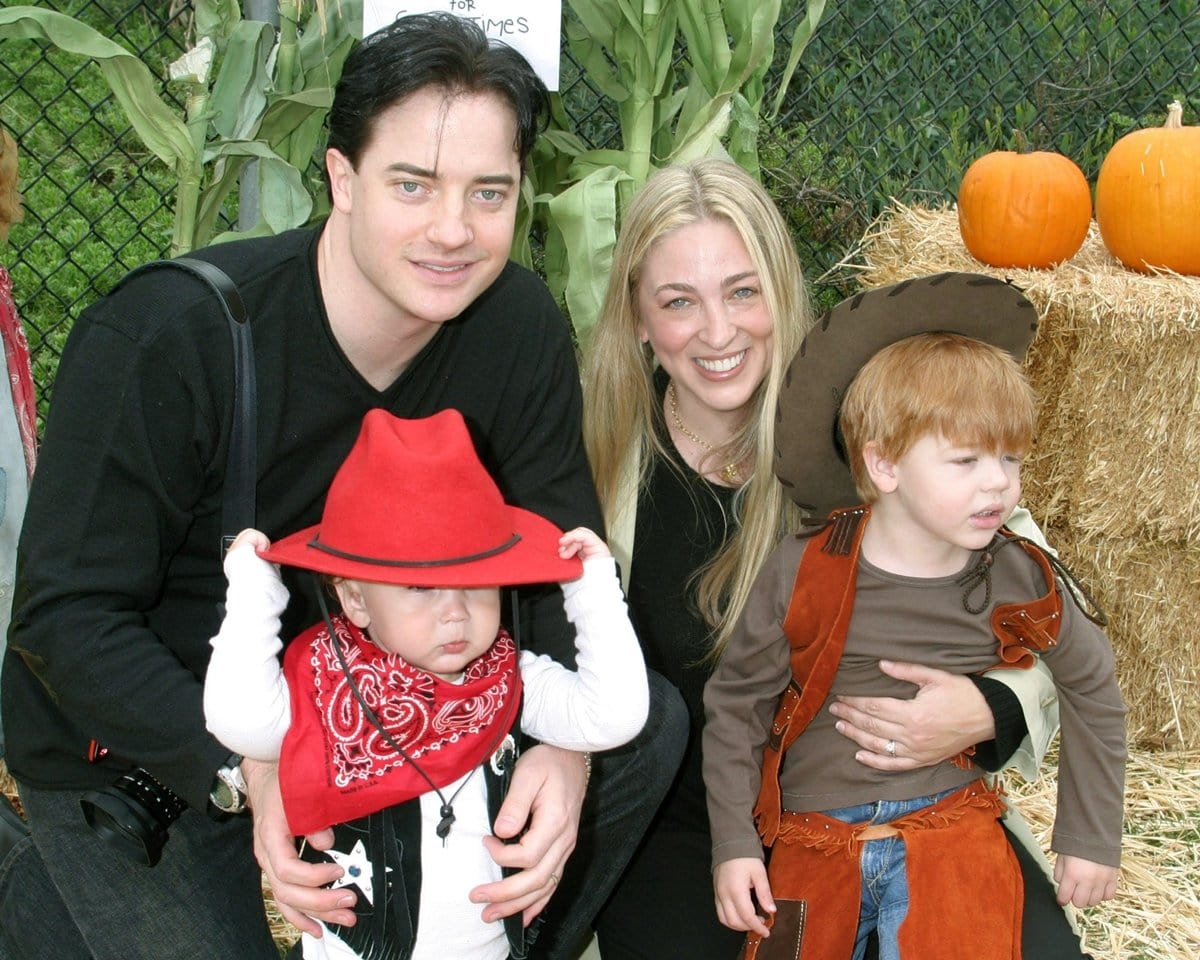 Brendan Fraser with his wife Afton Smith and their sons Griffin Arthur Fraser and Holden Fletcher Fraser