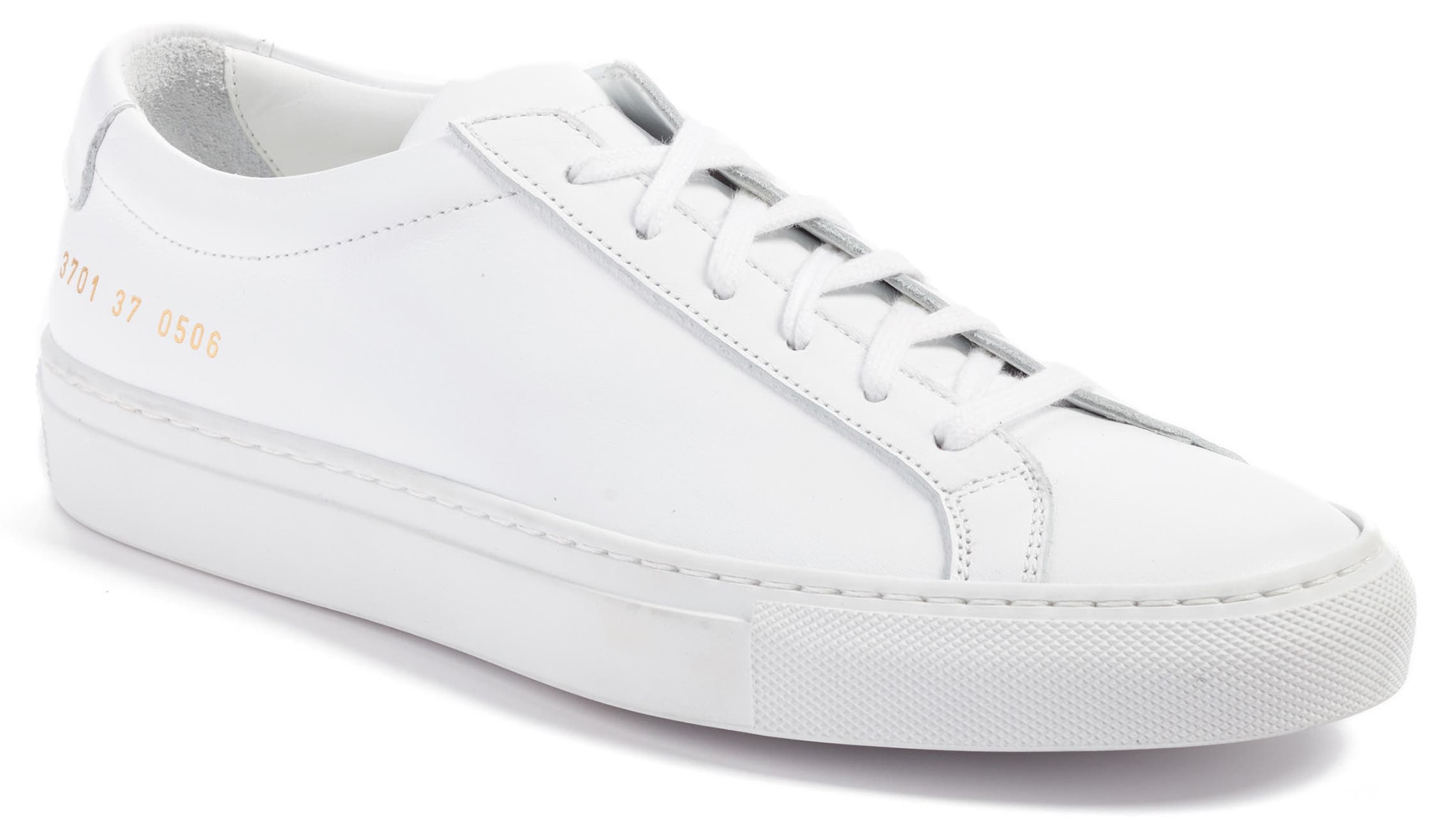 The Original Achilles is a classic white sneaker made from Italian leather stamped with factory ID code and style numbers