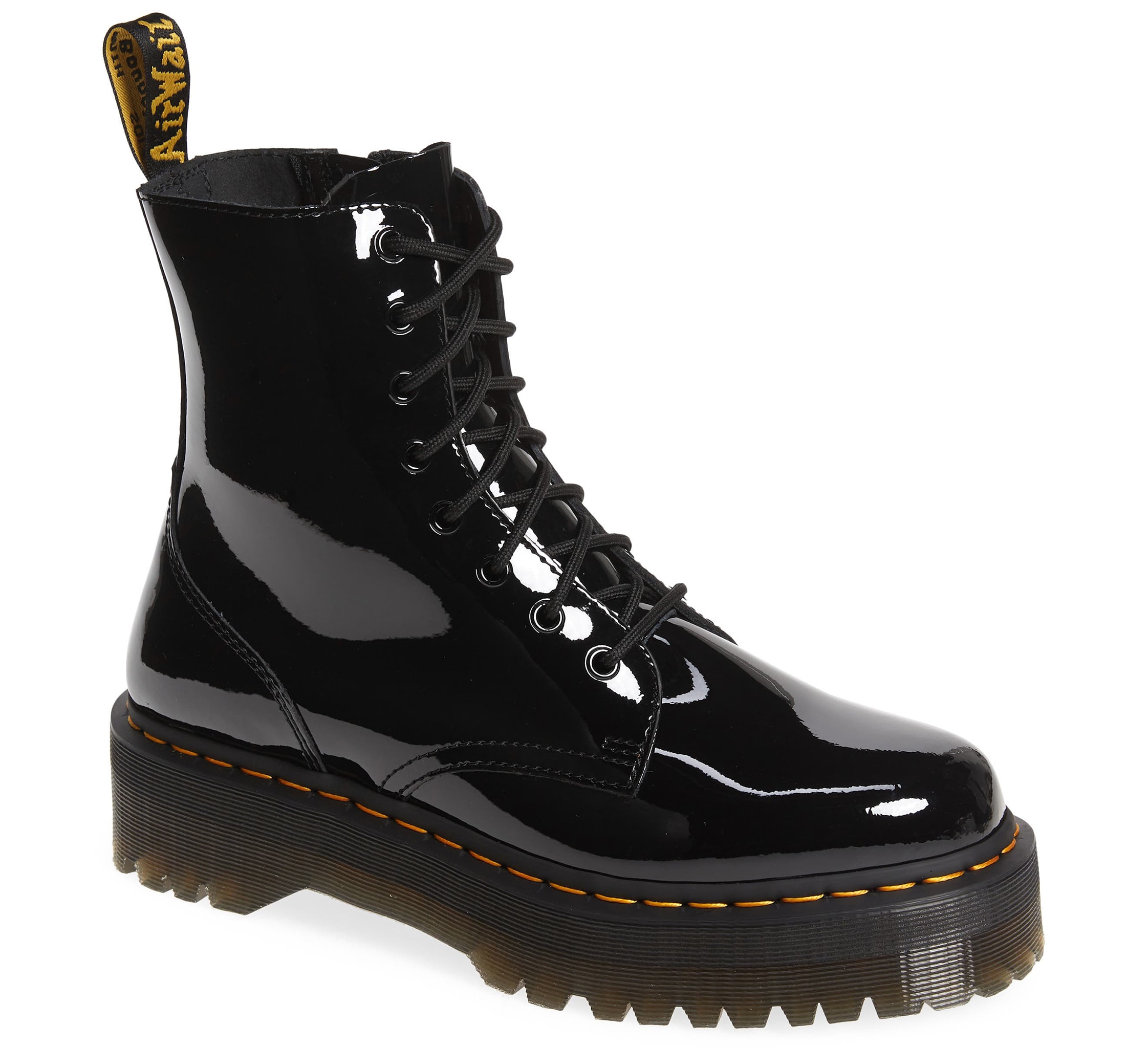 The Dr. Martens Jadon boots feature an '80s-rewind profile with a thick Quad Retro sole