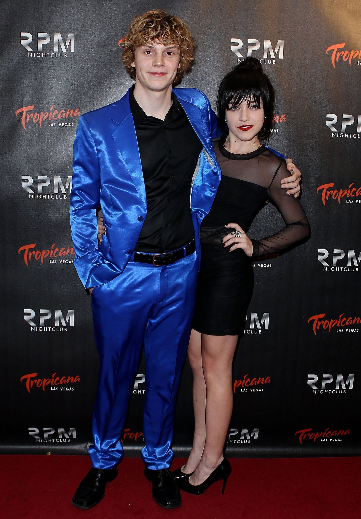 Evan Peters celebrating his birthday with his then-rumored girlfriend Alexa Quinn at RPM Nightclub on January 28, 2012