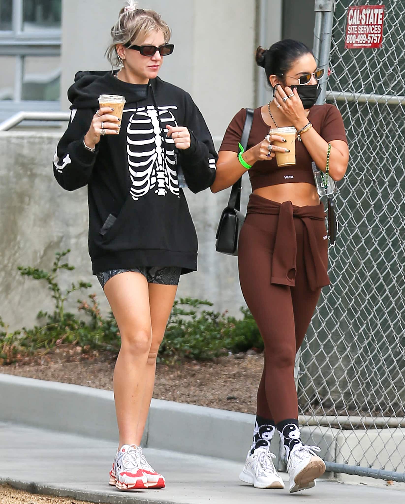 GG Magree and Vanessa Hudgens leaving a workout session in Los Angeles on October 11, 2021