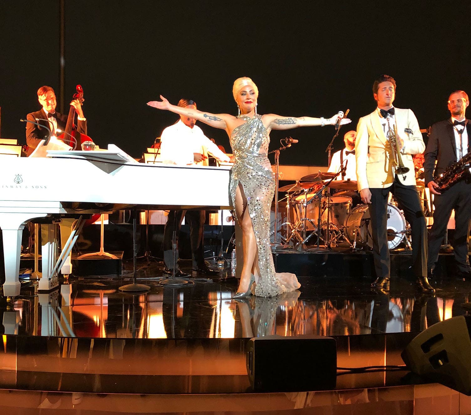 Lady Gaga performs in front of a star-studded audience at the Academy Museum of Motion Pictures opening gala