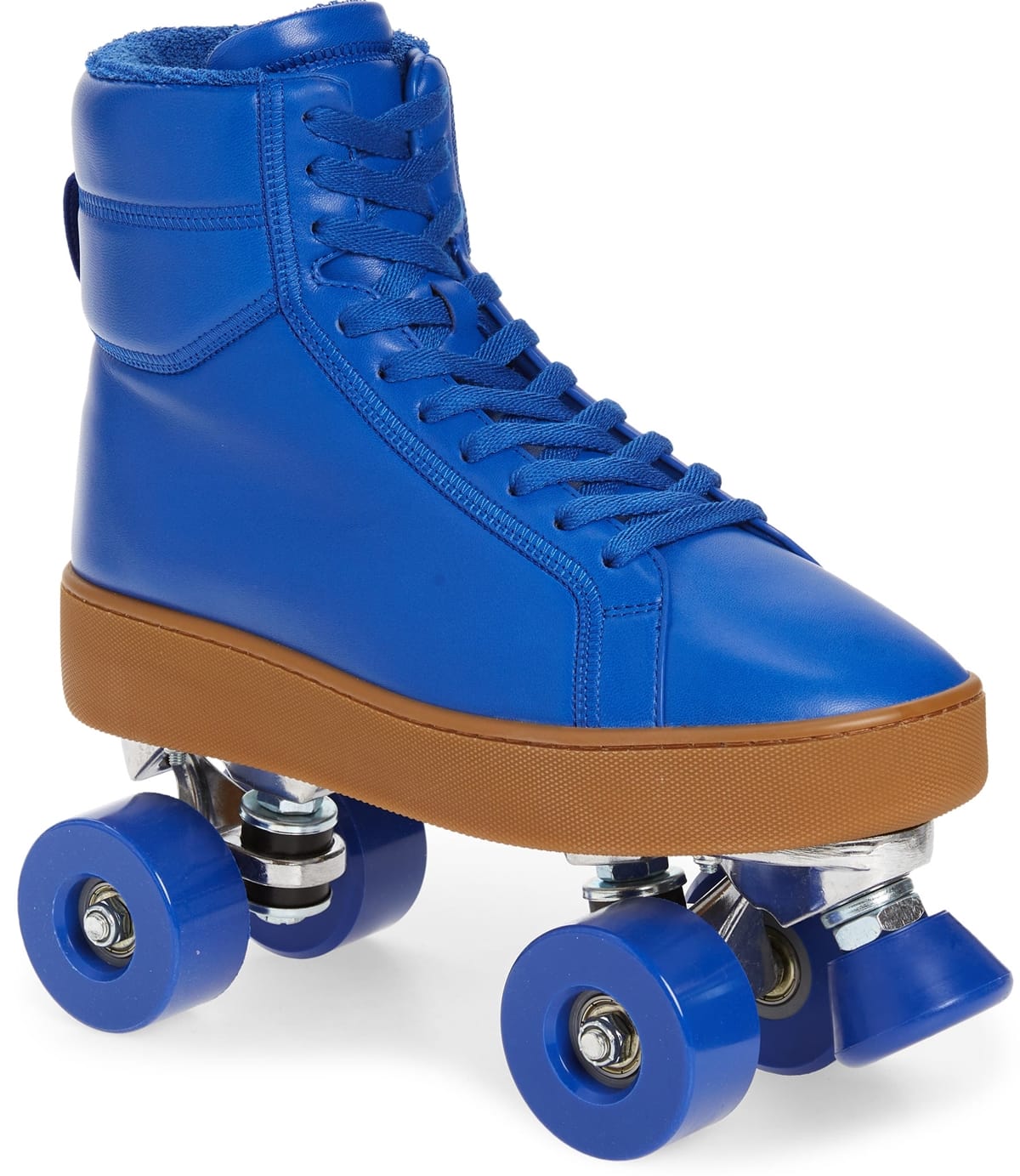Bottega Veneta's blue roller skates with a comfy quilted-leather high-top as the boot