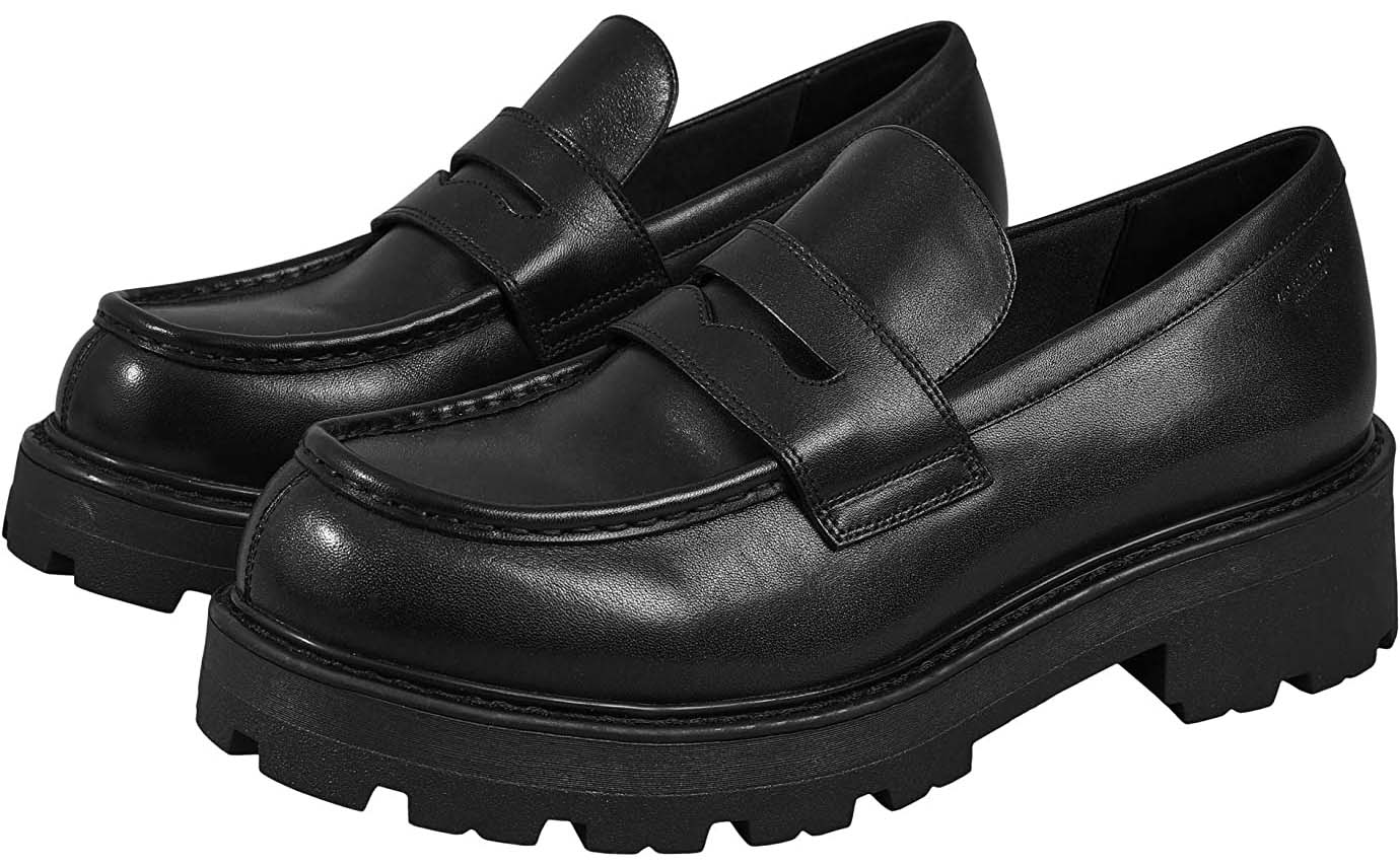 The Cosmo shoe from Vagabond Shoemakers is a pair of classic loafers updated with chunky lug soles