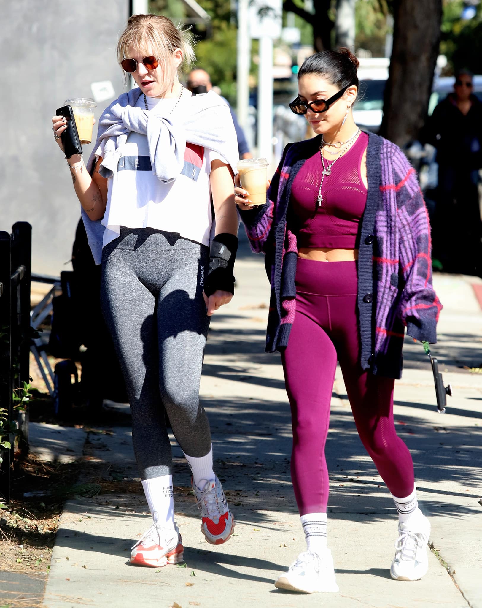 Best friends GG Magree and Vanessa Hudgens head to Dogpound gym in Los Angeles on October 12, 2021