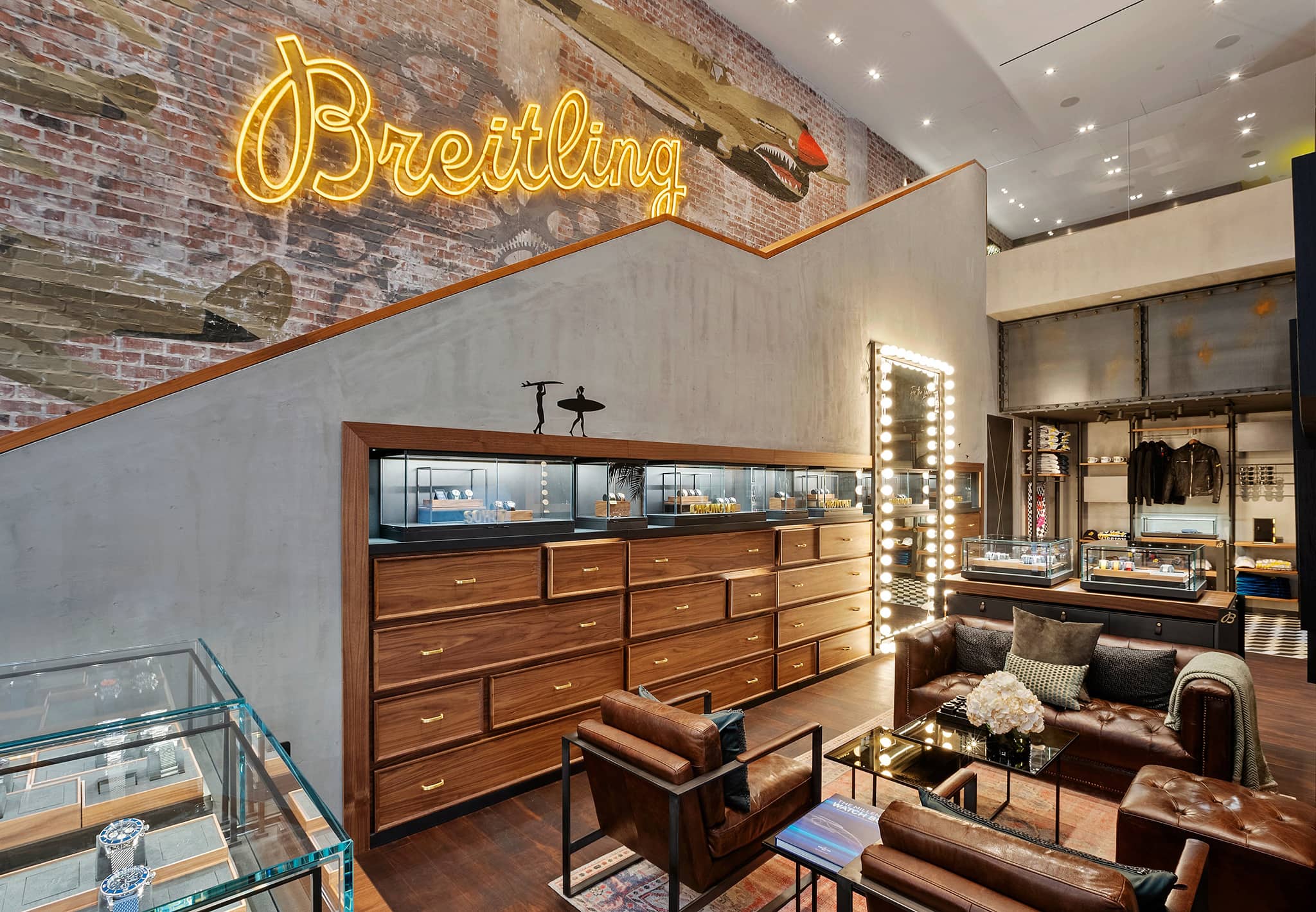 The Madison Avenue store redesign is based on the distinctive industrial-loft aesthetic that is already a defining part of Breitling's top global retail locations
