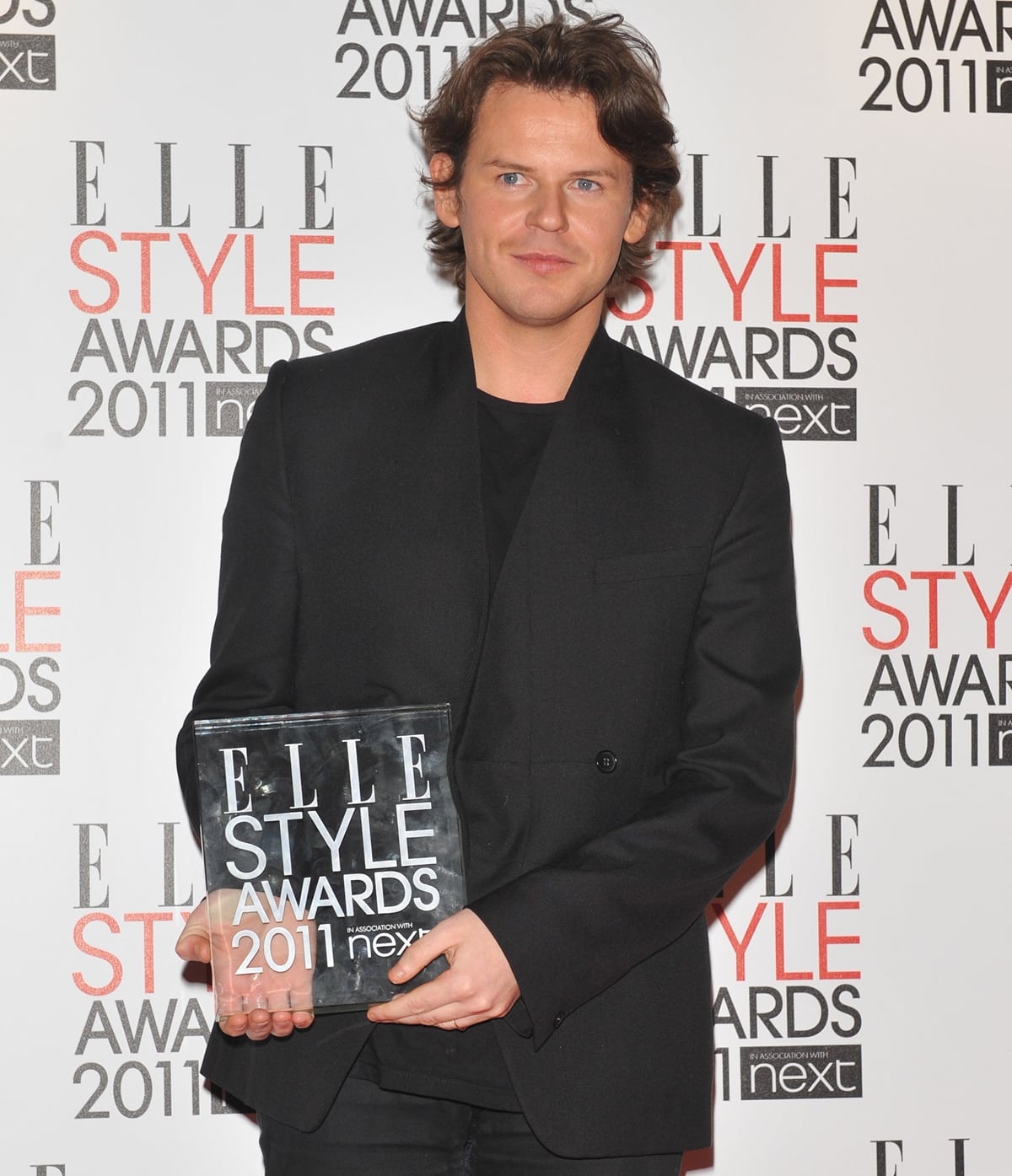 Christopher Kane poses with the award for British Designer during the ELLE Style Awards 2011